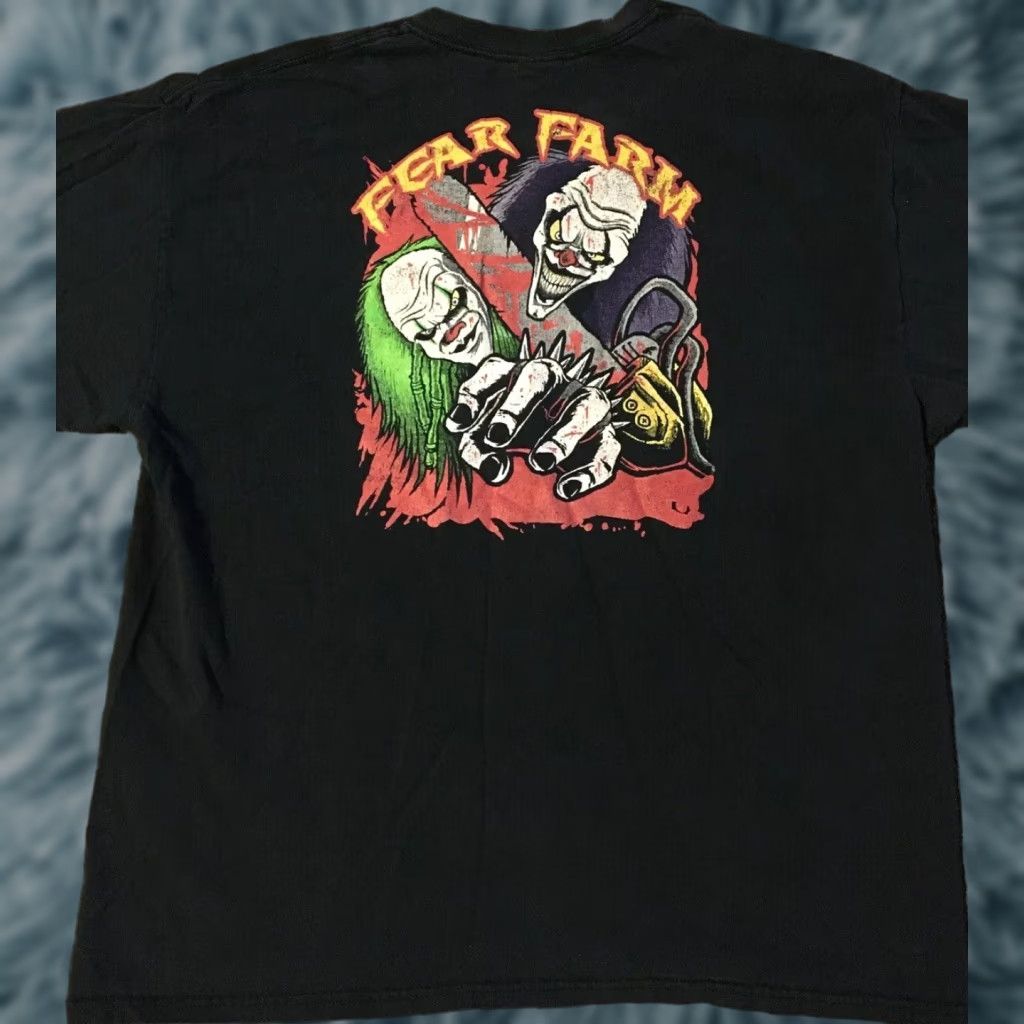 Vintage VINTAGE Fear Farm Haunted House Clowns Shirt XL Black Grunge 90s 80s ICP Juggalo Size US XL / EU 56 / 4 - 1 Thumbnail