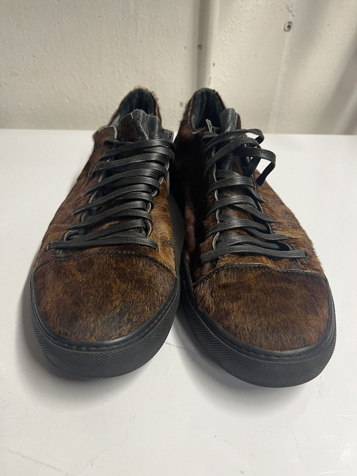 image of John Varvatos 315 Sneakers 11.5 Pony Hair Horse Exotic Mens in Brown