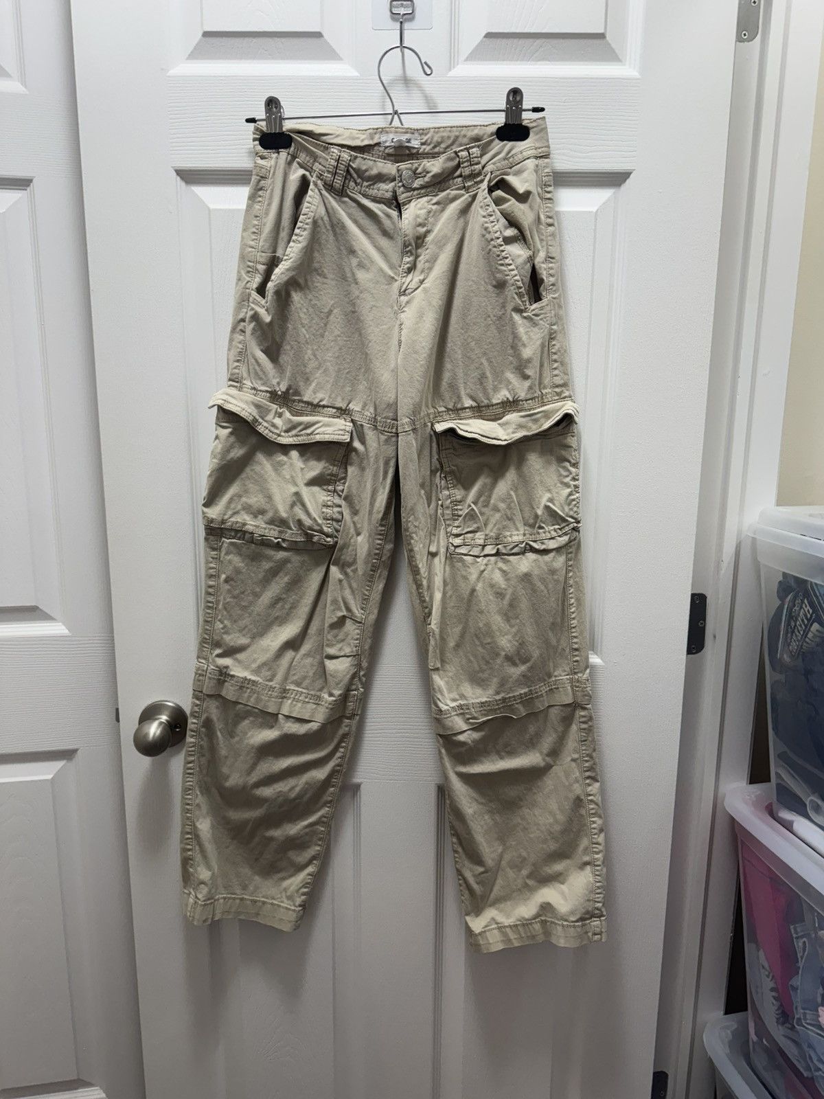 Vintage Garage Khaki Double Knee Mastadon Cargo Pants Vintage Size US 26 / EU 42 - 1 Thumbnail