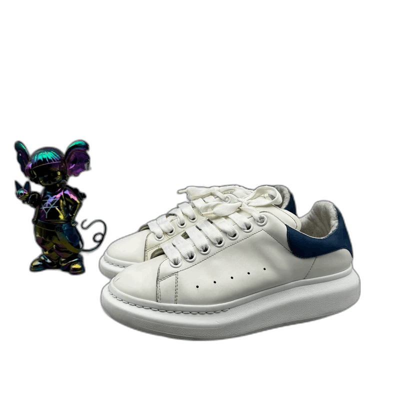 alexander mcqueen blue velvet white sneakers