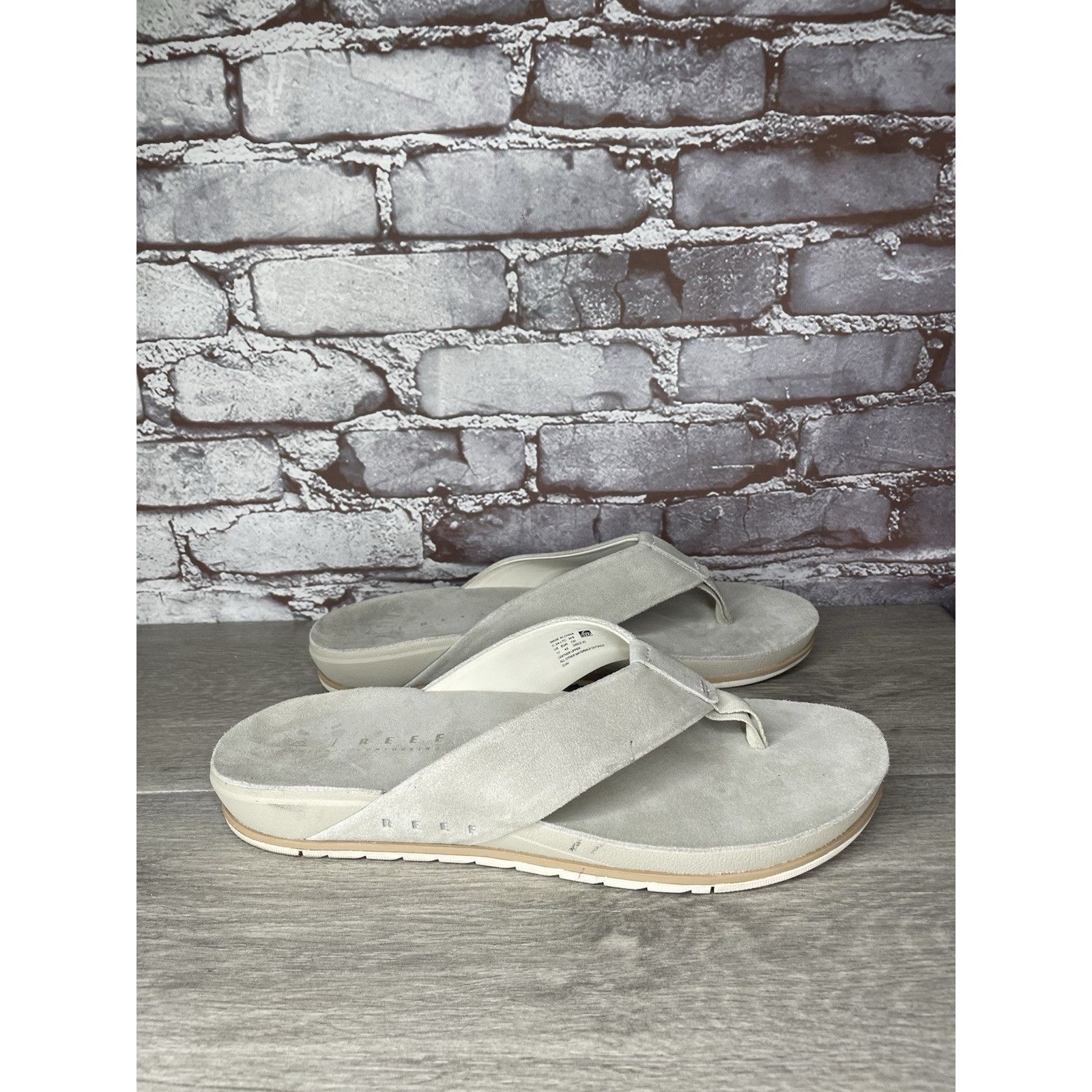 REEF REEF OJAI Gray Suede Leather Cushion Comfort FlipFlops Sanda Size US 12 / EU 45 - 1 Thumbnail