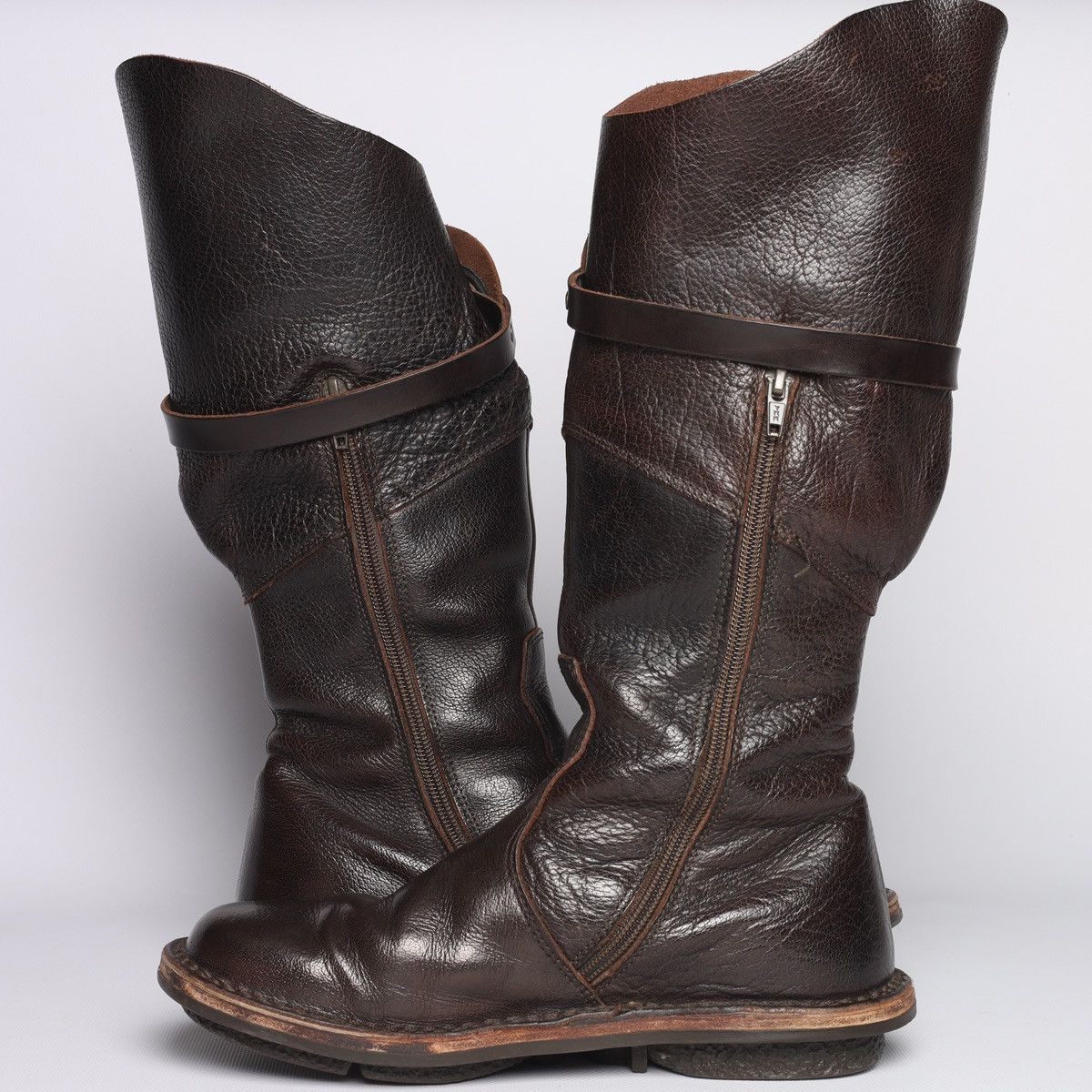 Trippen Trippen Brown Leather Avantgarde Hi Boots Shoes Belt Hard Size US 8 / IT 38 - 6 Thumbnail