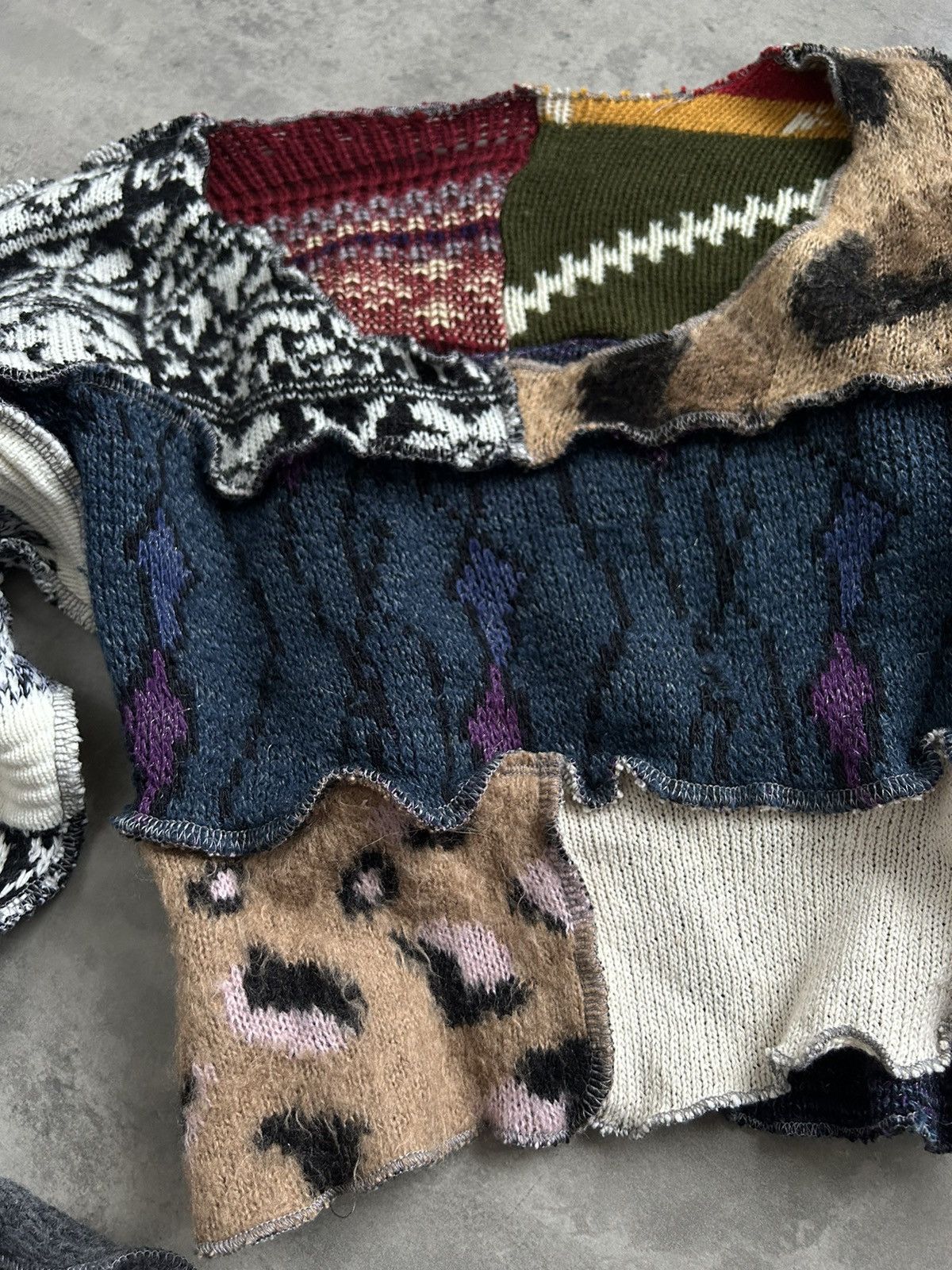 Japanese Brand × Vintage Vintage amazing wool combination top Size XS / US 0-2 / IT 36-38 - 7 Thumbnail