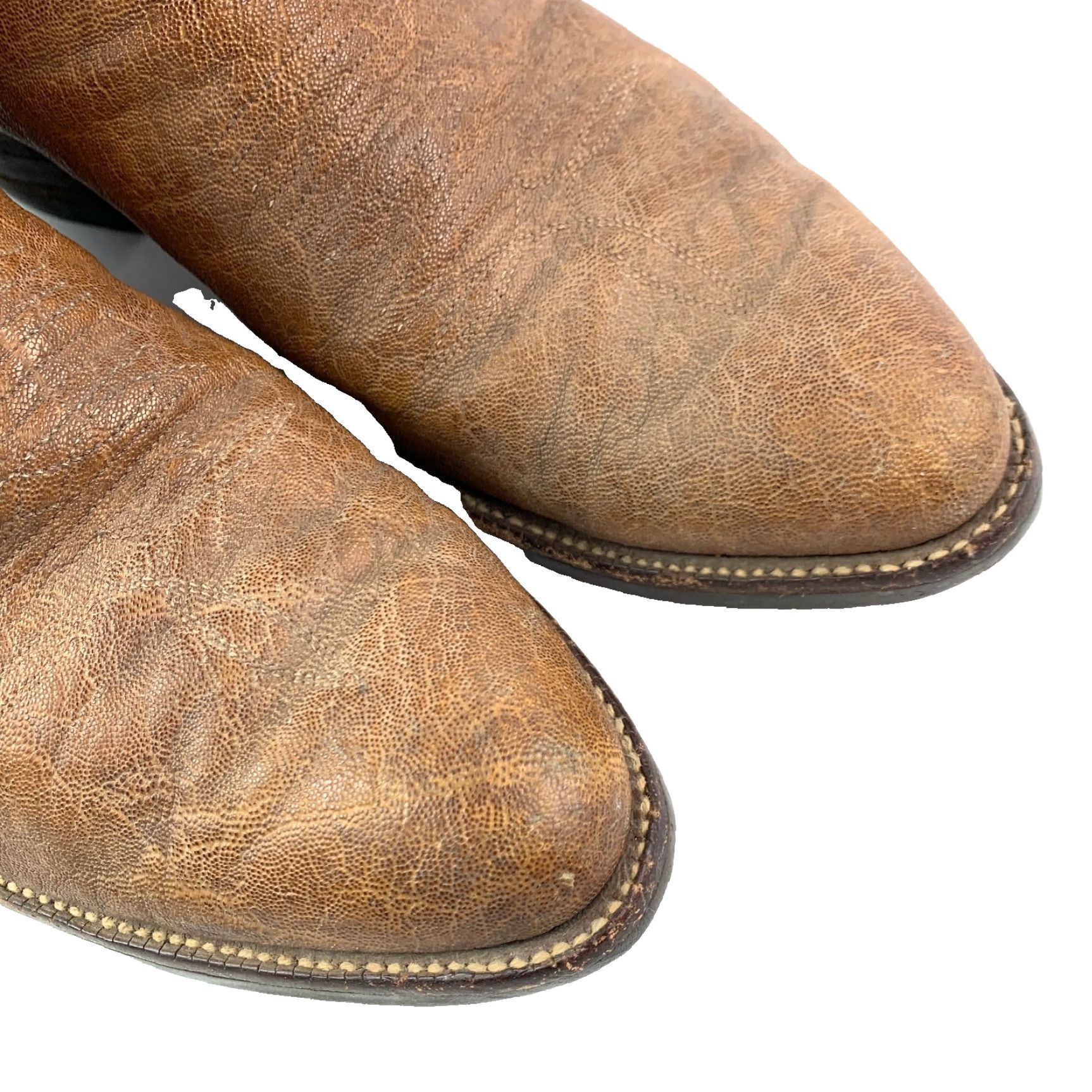 Justin Boots VINTAGE Justin Boots 9099 Brown Leather Trail Boss Boots Mens US 9 D Western Cowboy Leather Outsole Men's Boots Size US 9 / EU 42 - 2 Thumbnail