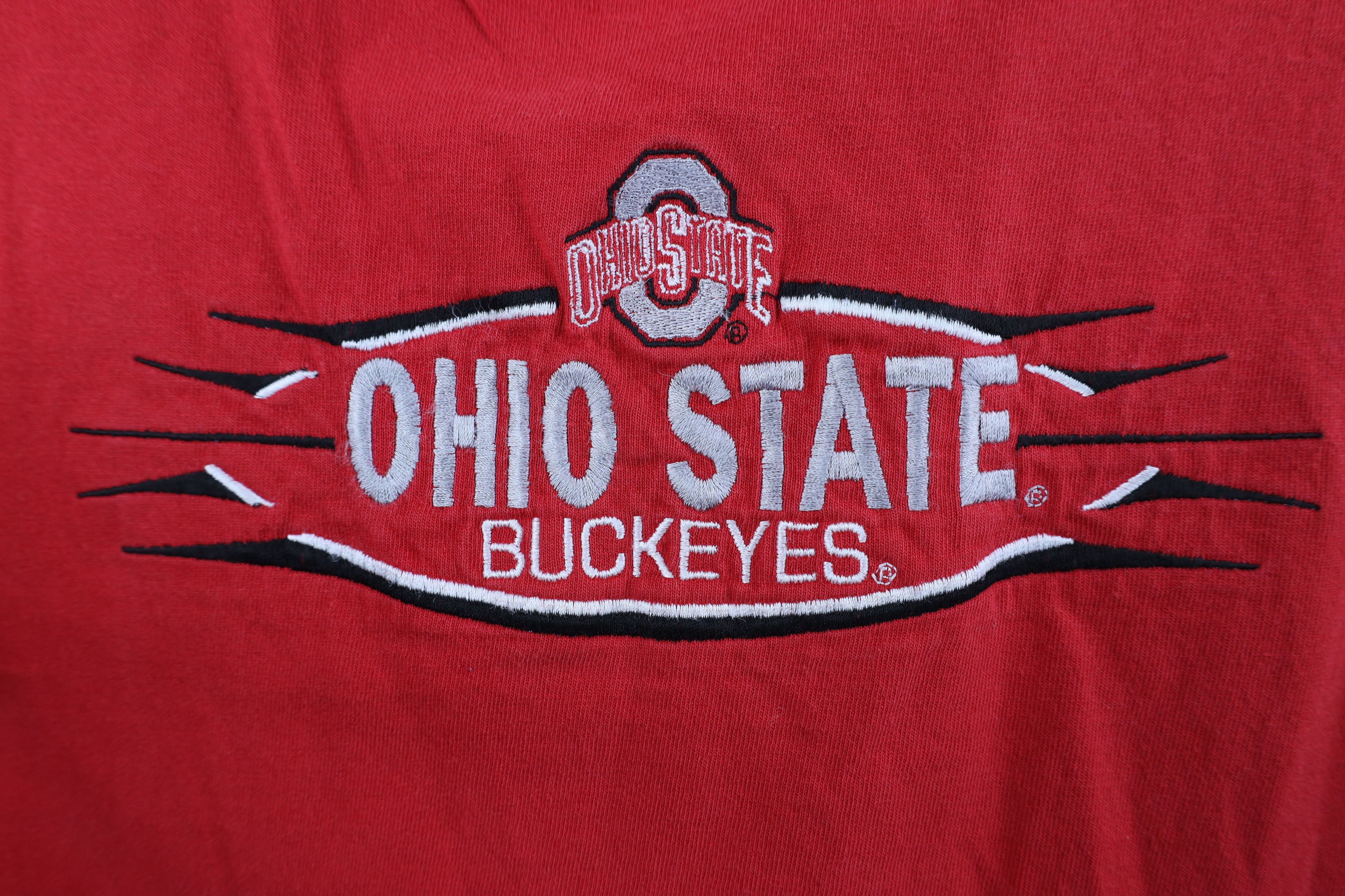 Vintage Vintage 90s Spell Out Ohio State University T-Shirt Red Size US XL / EU 56 / 4 - 4 Thumbnail