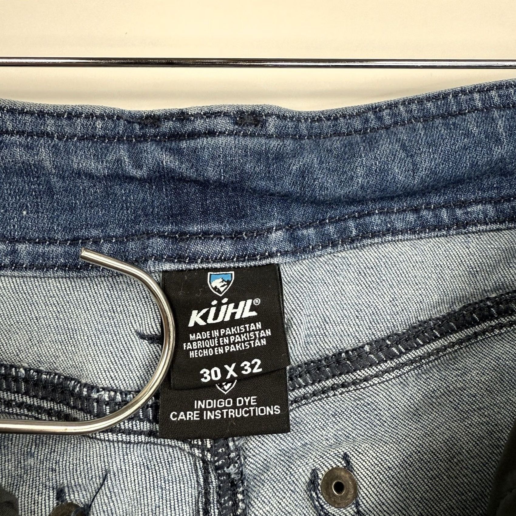 Denime Kuhl Klassic Jeans Mens 30x30 Blue Denim Stretch Hiking Casual Regular Straight 5-Pocket Zipper Fly Mid Rise Jeans Size US 30 / EU 46 - 6 Thumbnail
