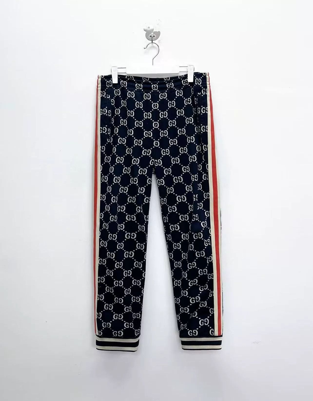 Gucci Gucci Navy Double G Knit Striped Pants Size US 32 / EU 48 - 1 Thumbnail
