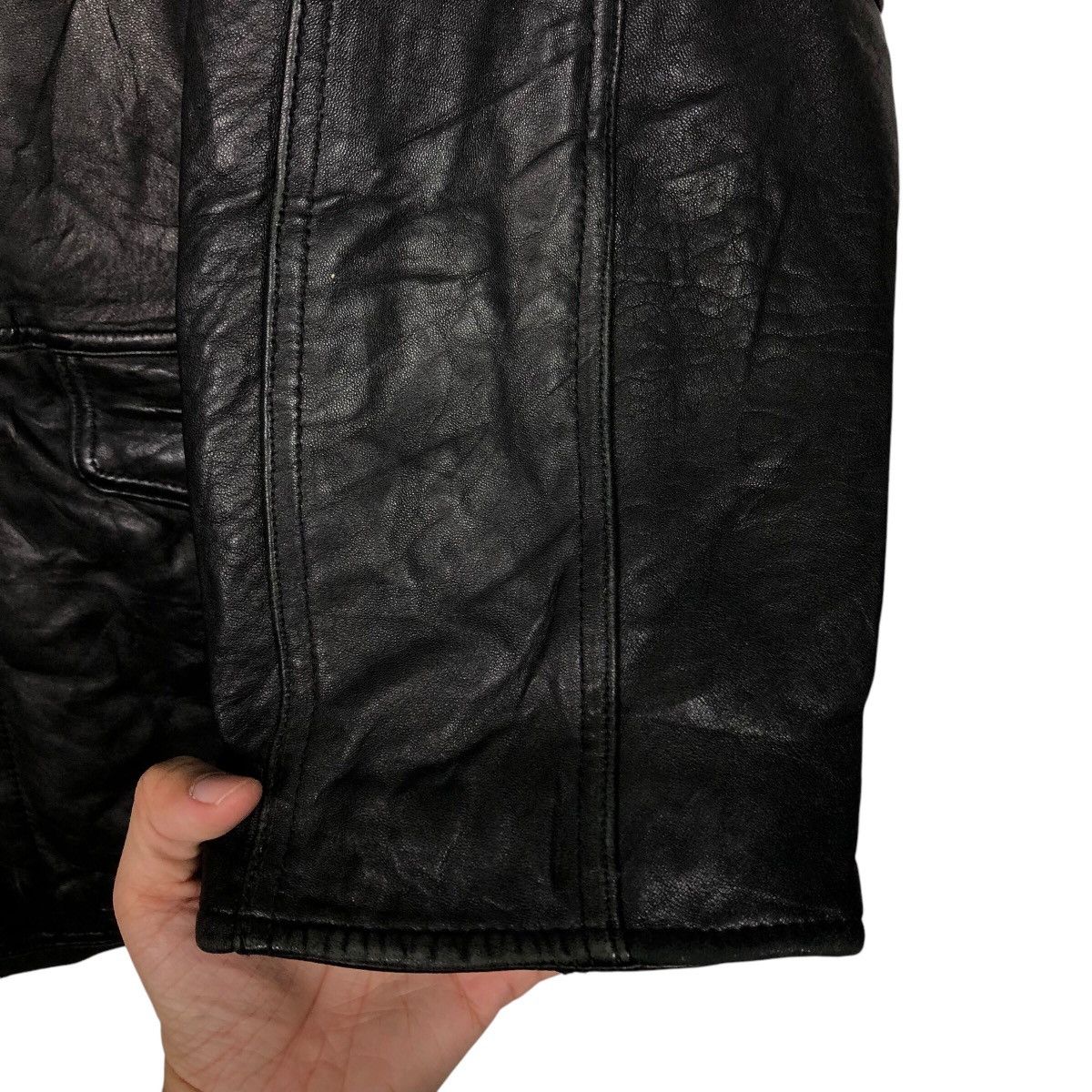 📌Vintage Biker Genuine Leather Jacket Lmogees Multi Pocket