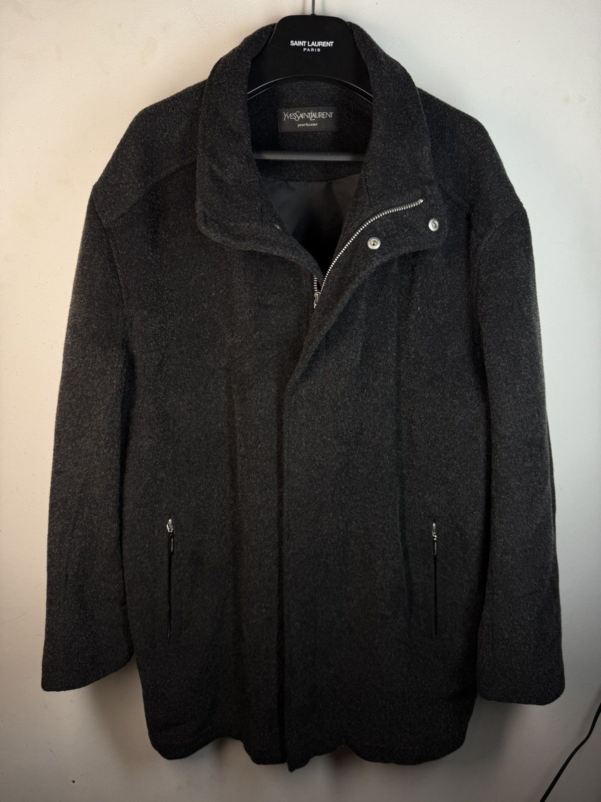 90s Wool YSL Coat Winter Warm Jacket Vintage Parka