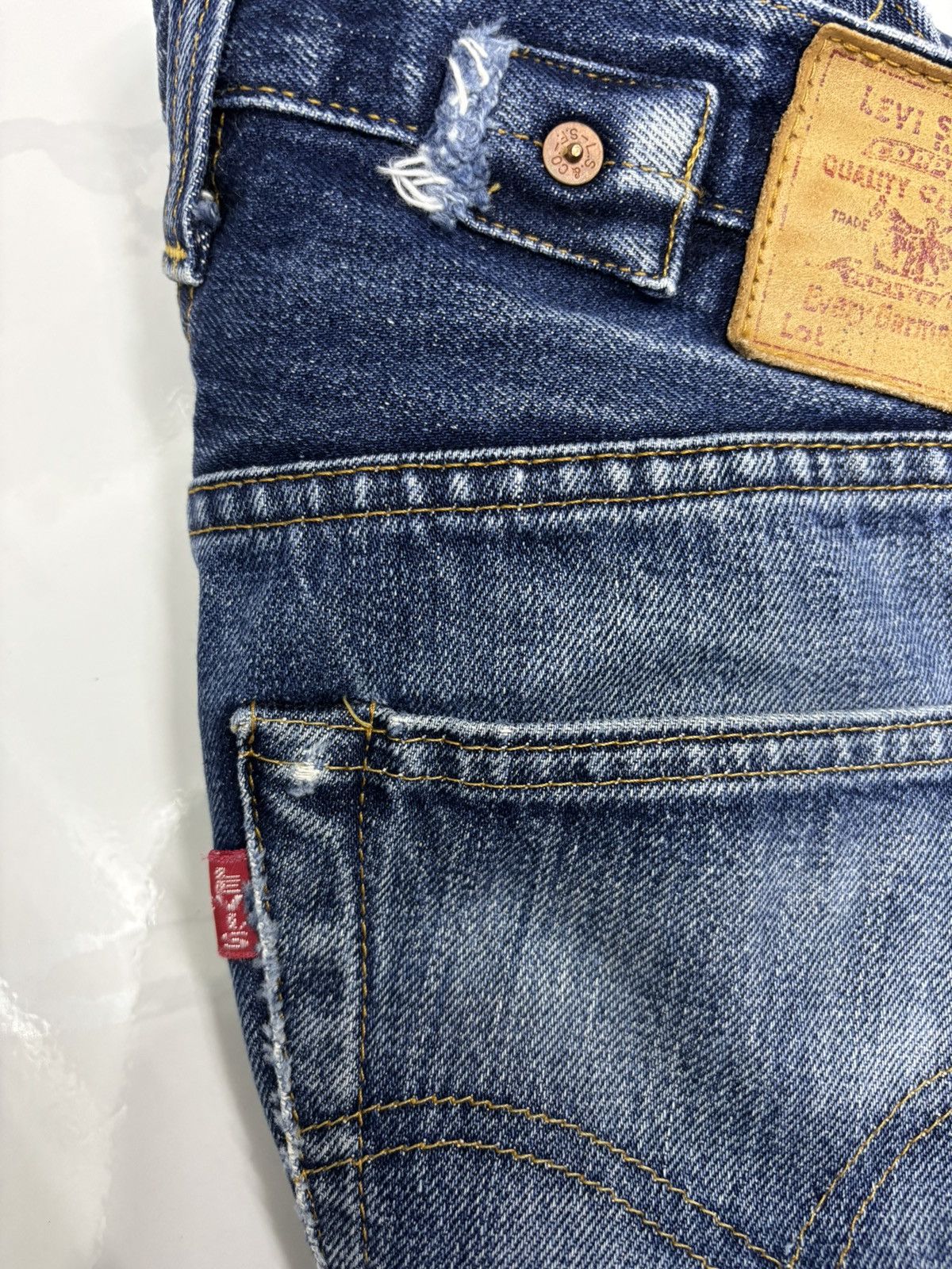Kapital 🔥VINTAGE LEVIS 201 BIG E SELVEDGE DENIM JEANS RIP BUCKLE Size US 28 / EU 44 - 13 Thumbnail