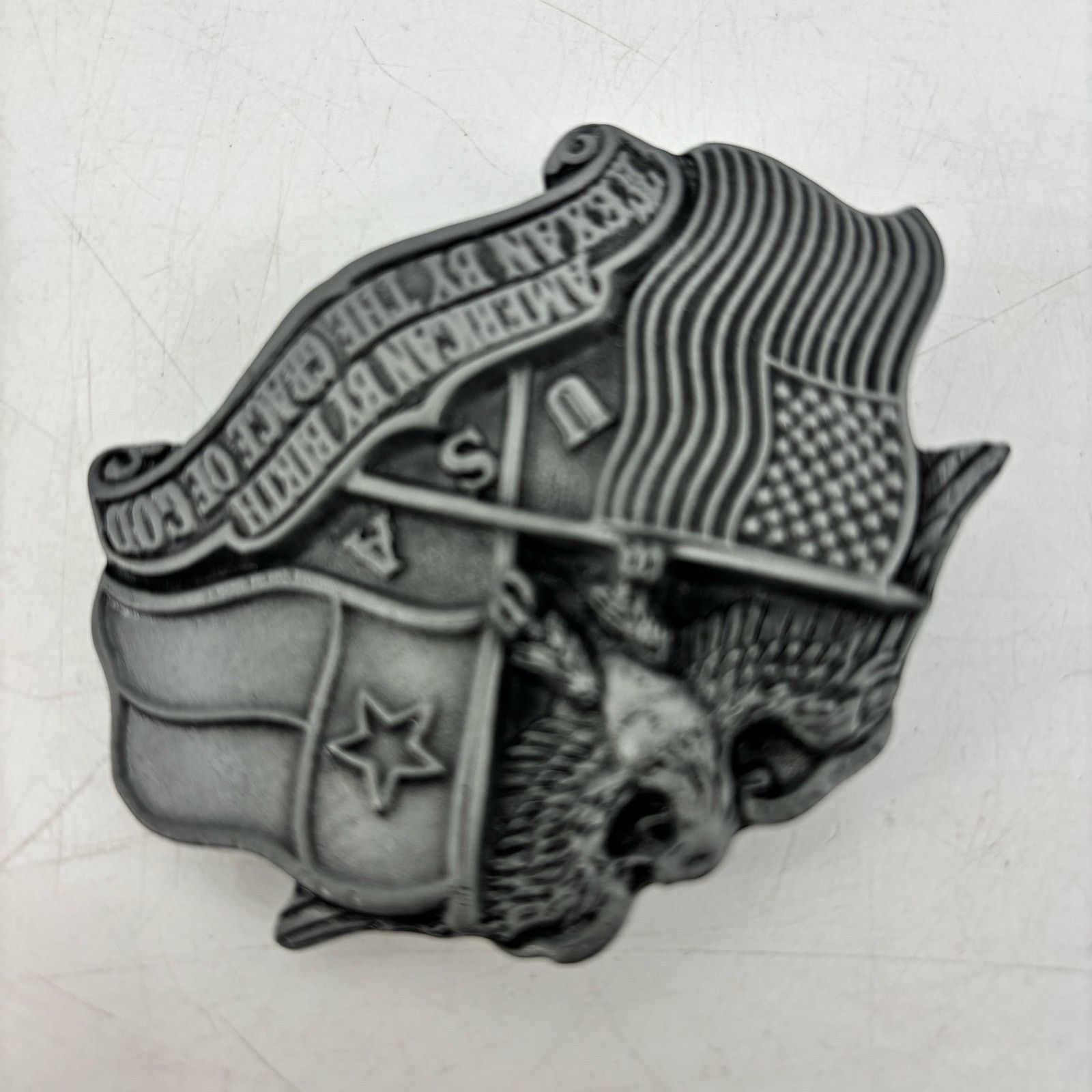 Vintage Great American Belt Buckle Texas by The Grace of God Pewter Size ONE SIZE - 5 Thumbnail