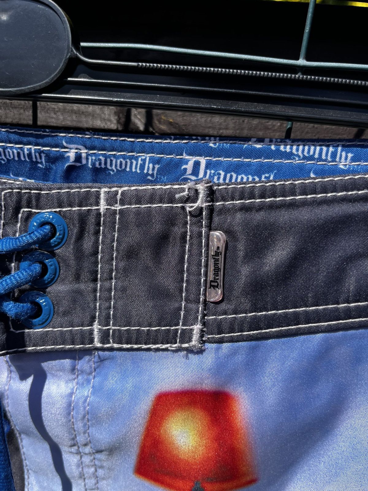 Pink Floyd × Vintage 🎸 PINK FLOYD THE WALL DRAGONFLY RARE SURF SHORTS Y2K TRUNKS Size US 32 / EU 48 - 7 Thumbnail