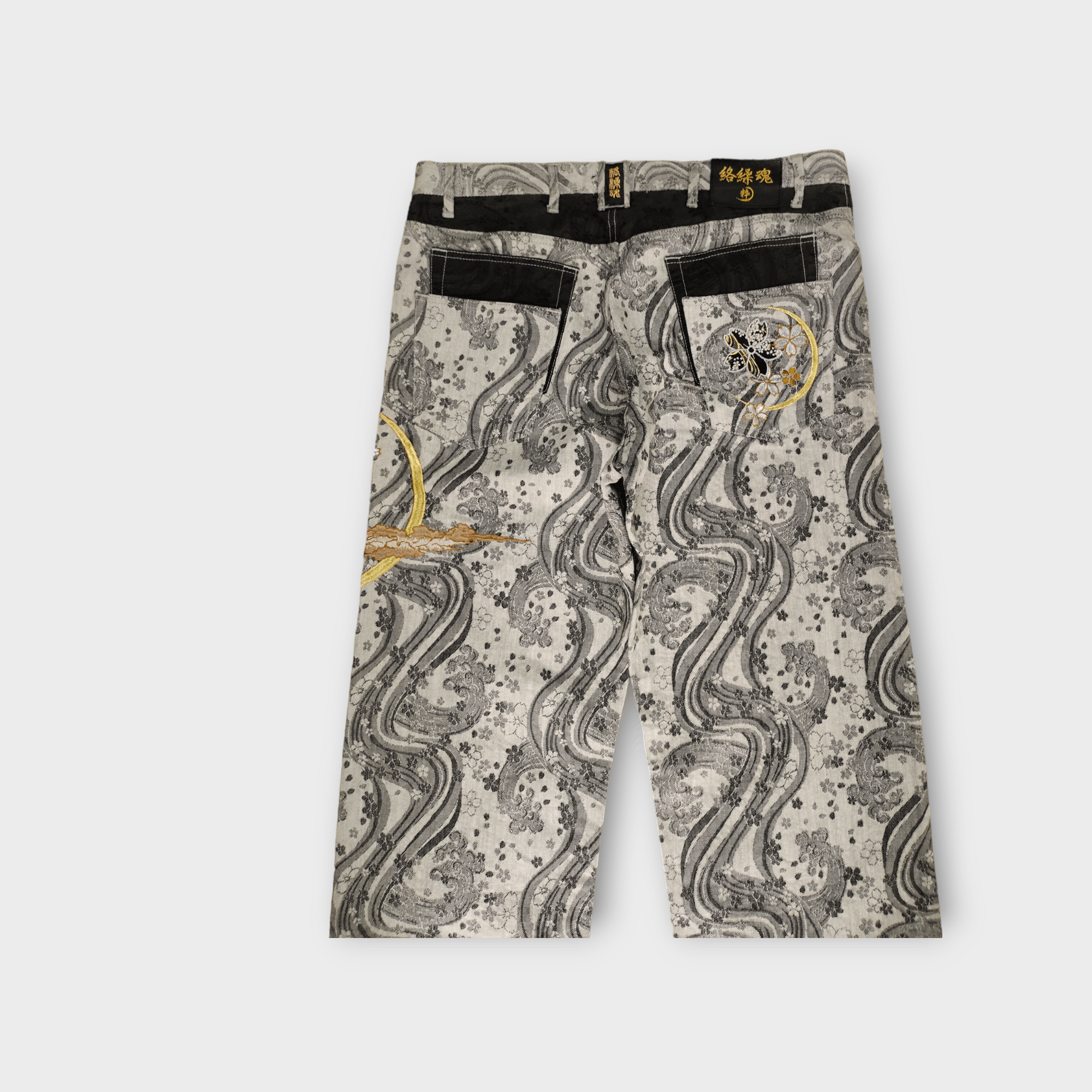 Karakuri Tamashii OG Karakuri Tamashi Sakura & Great Wave Embroider Baggy Jean Size US 39 - 12 Thumbnail
