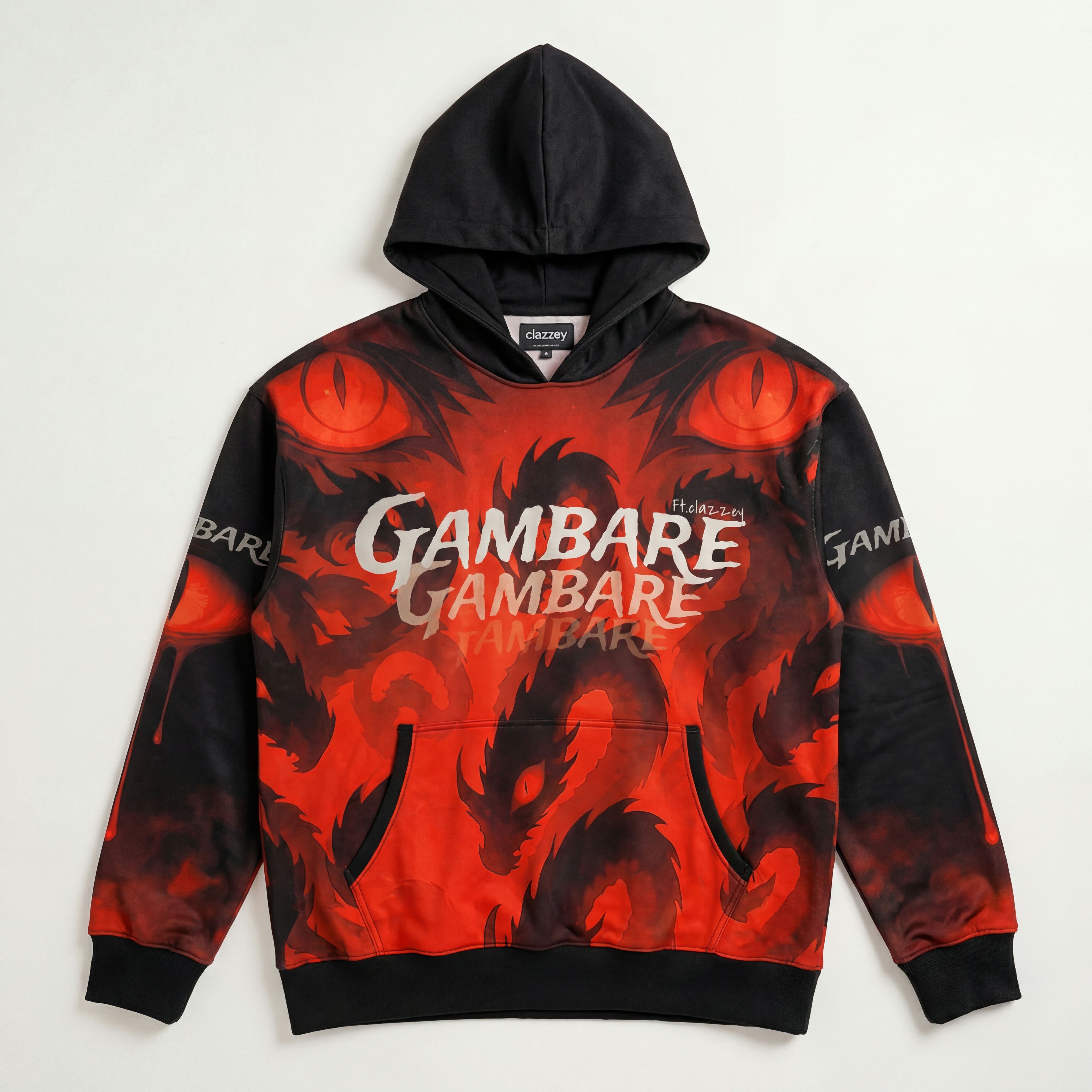 Other Gambare Anime Graphic Hoodie – Fiery Red Streetwear Print Size US S / EU 44-46 / 1 - 1 Thumbnail
