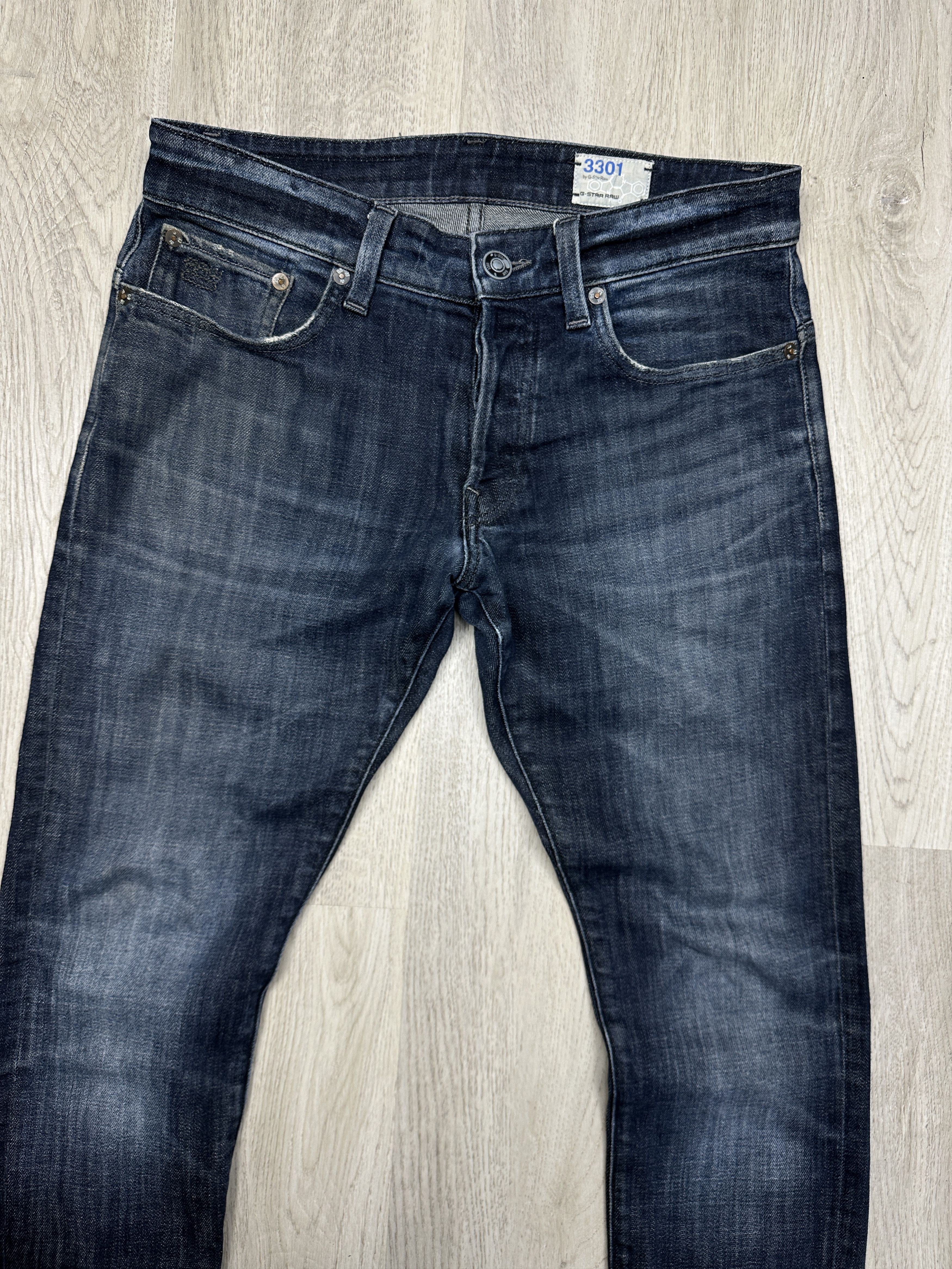G-Star G Star Raw 3301 Vintage Mens Super Slim Denim Pants Jeans Size US 30 / EU 46 - 2 Thumbnail