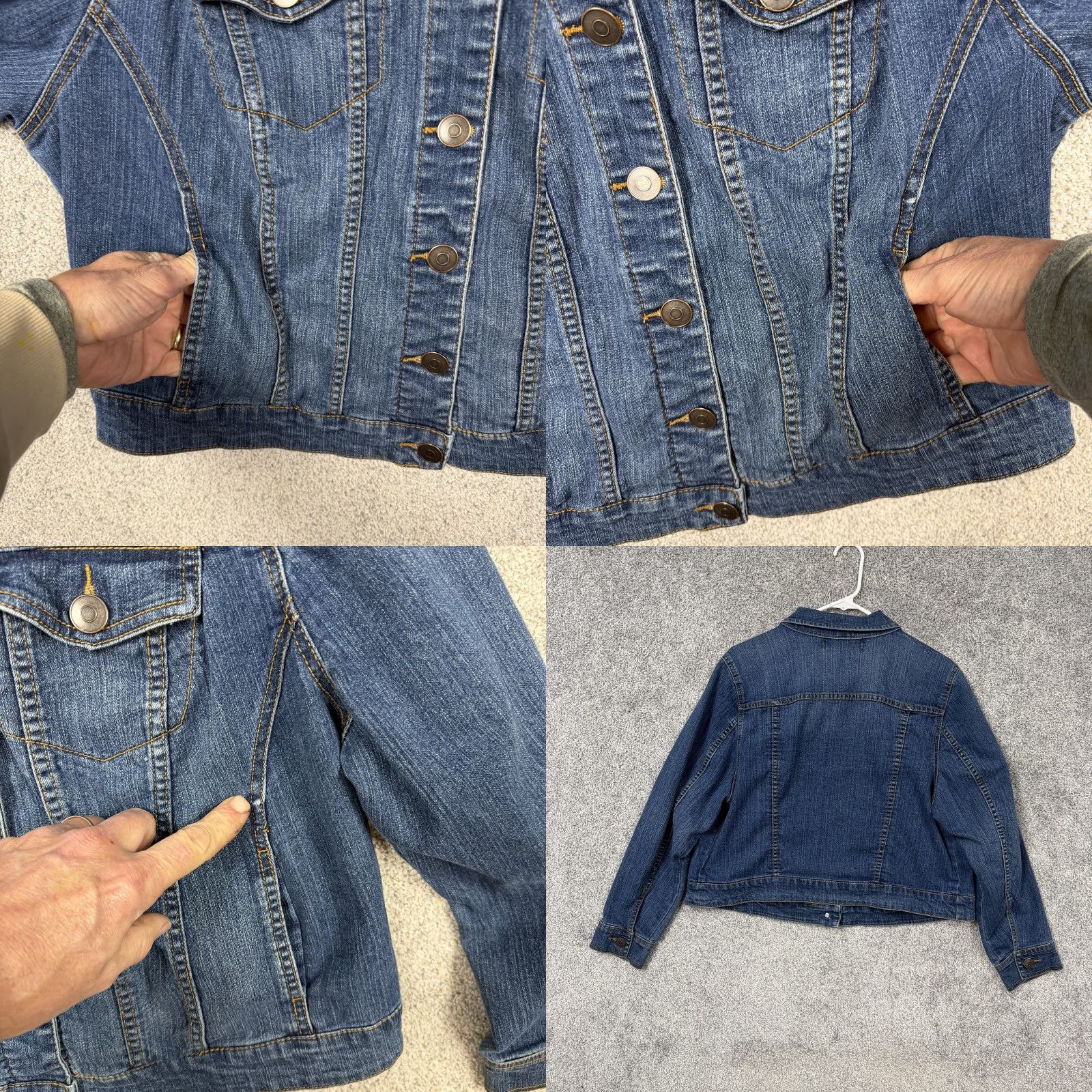 Denime VTG Venezia Trucker Jacket Womens 16 Plus Size Blue Denim Classic Normcore VTG Venezia Trucker Jacket Womens 16 Plus Size Blue Denim Classic Normcore Size XXL / US 16-18 / IT 52-54 - 8 Thumbnail