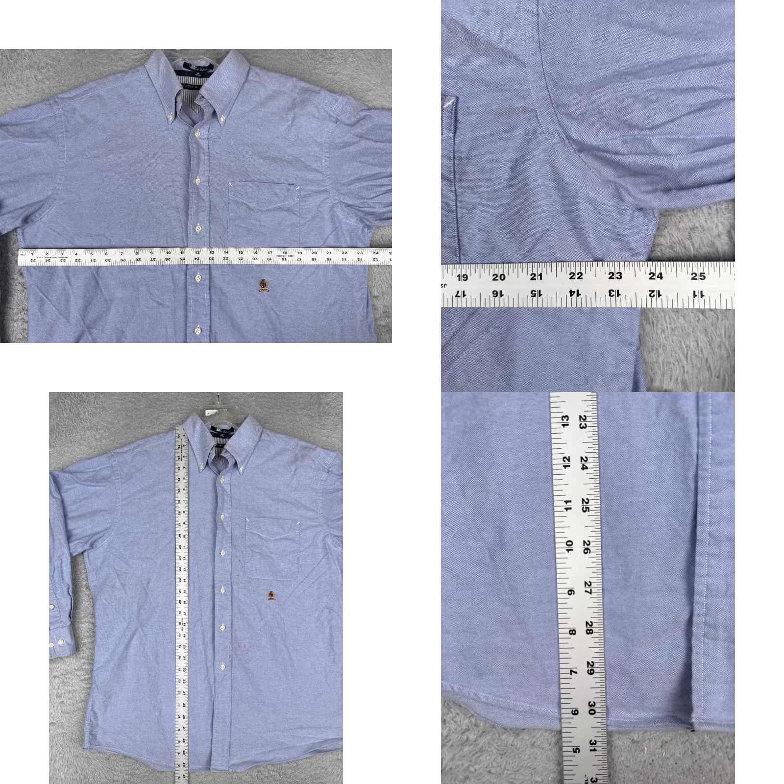 Tommy Hilfiger Tommy Hilfiger Shirt Men XL Blue Button Up Long Sleeve Pocket Casual Workwear 16 32-33 Regular Chest 40 in Cotton Woven Button-Down Collar Size US L / EU 52-54 / 3 - 8 Thumbnail