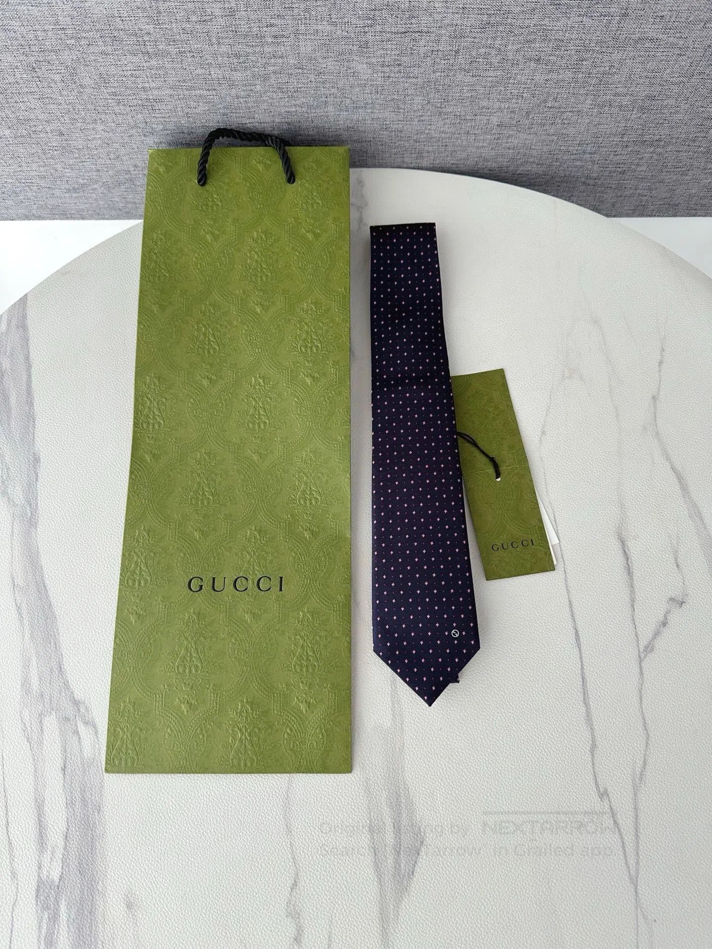 Gucci Gucci GG Embroidered Polka Dot Tie. Size ONE SIZE - 1 Thumbnail