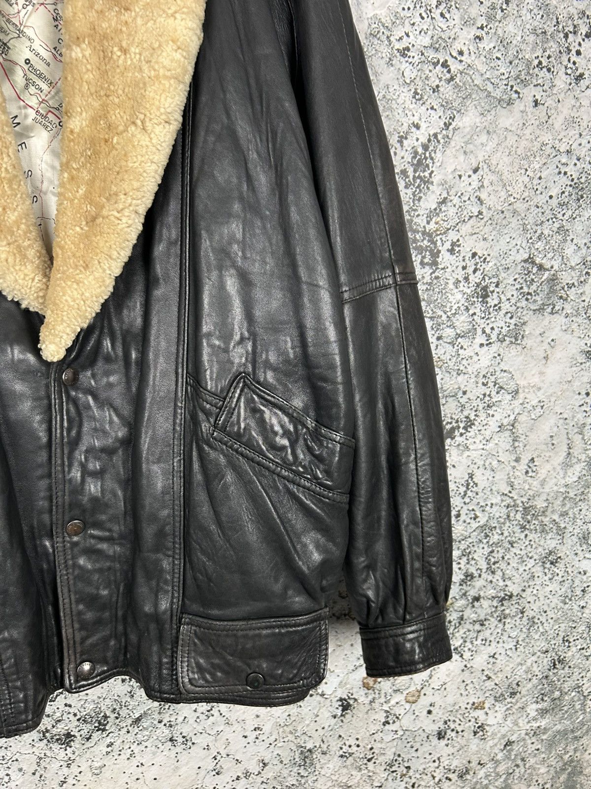 Genuine Leather Vintage Genuine Leather Sherpa Military Jacket Archive 90s Size US XL / EU 56 / 4 - 5 Thumbnail