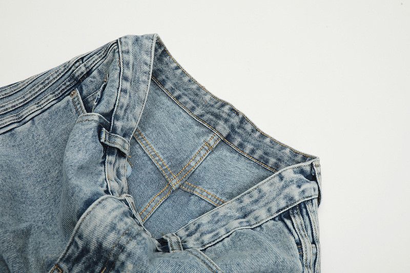 Jean Men's Washed Multi-Pocket Embroidered Jeans Size US 32 / EU 48 - 4 Thumbnail