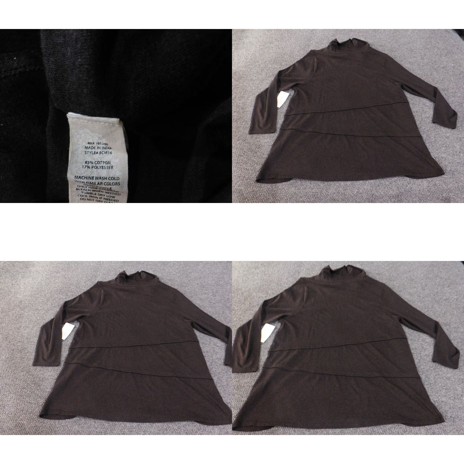 Soft Surroundings Soft Surroundings SweatER Womens 2XL Black Cowl Neck Long Sleeve Tunic Pullover Layered Knit Top Size XXL / US 16-18 / IT 52-54 - 8 Thumbnail