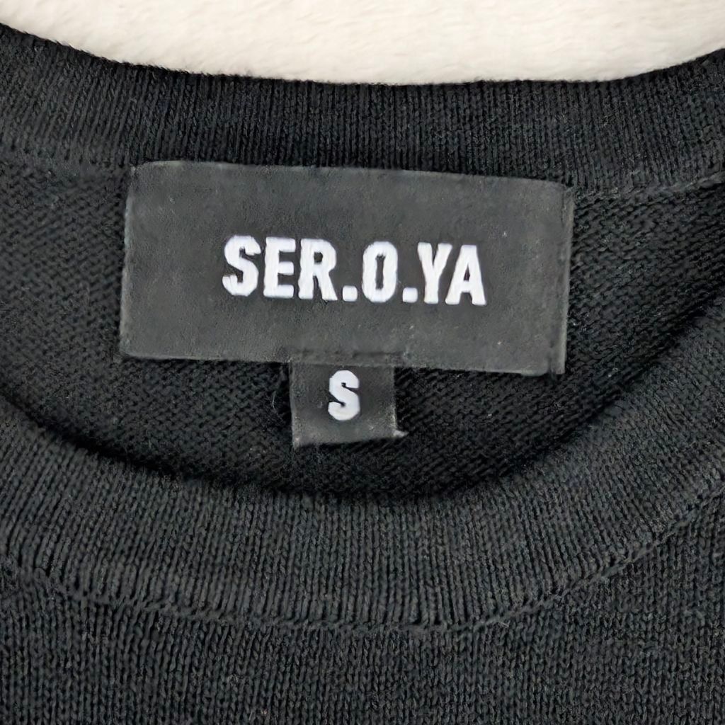 SER.O.YA SER.O.YA Ry Striped Knit Black & White Short Sleeve Sweater Size S / US 4 / IT 40 - 3 Thumbnail
