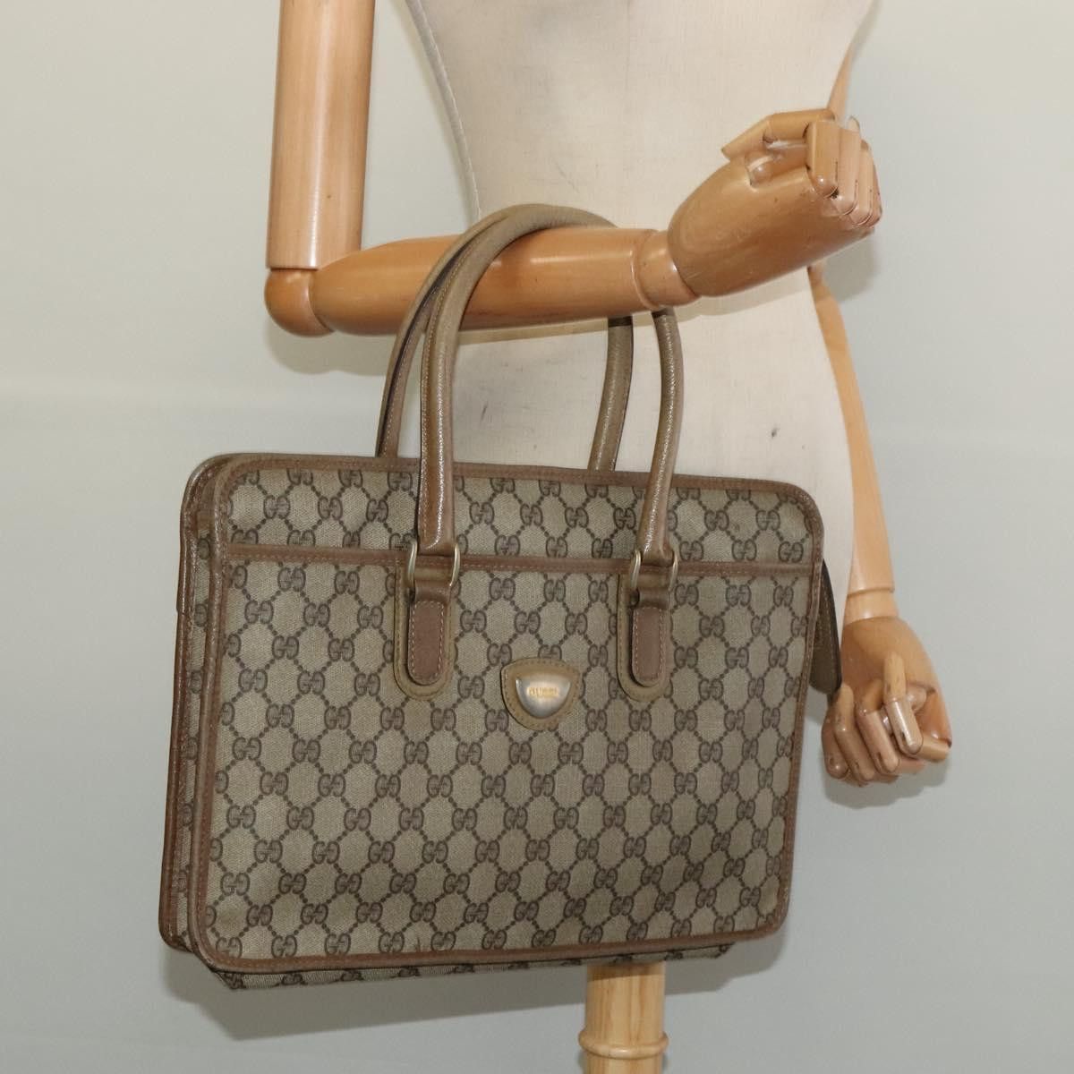 Gucci GUCCI GG Supreme Hand Bag Pvc Vintage Beige Gold Size ONE SIZE - 21 Thumbnail