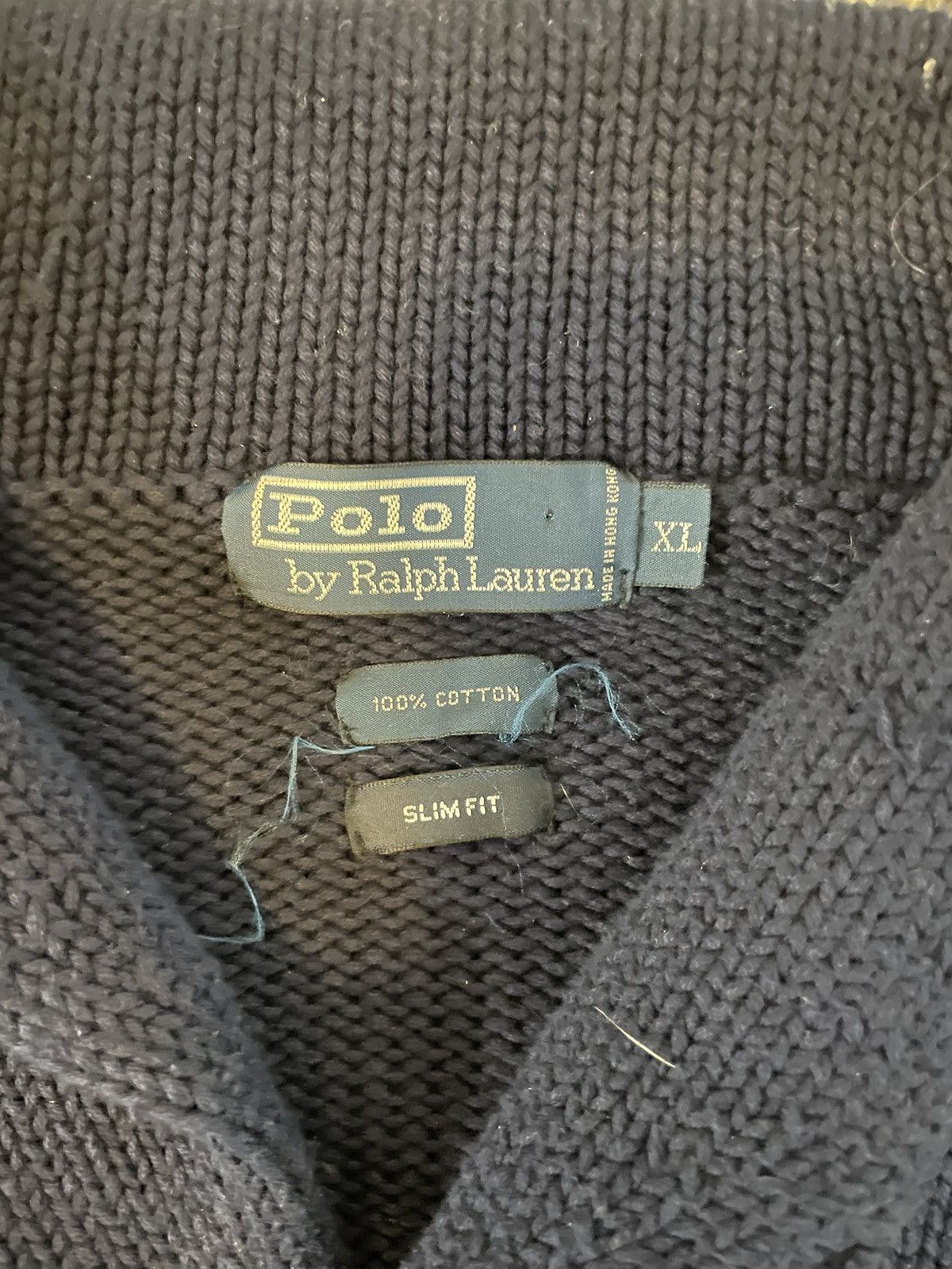 Polo Ralph Lauren × Vintage Substantial Cotton Knit Shawl Collar Jumper Size US XL / EU 56 / 4 - 3 Thumbnail