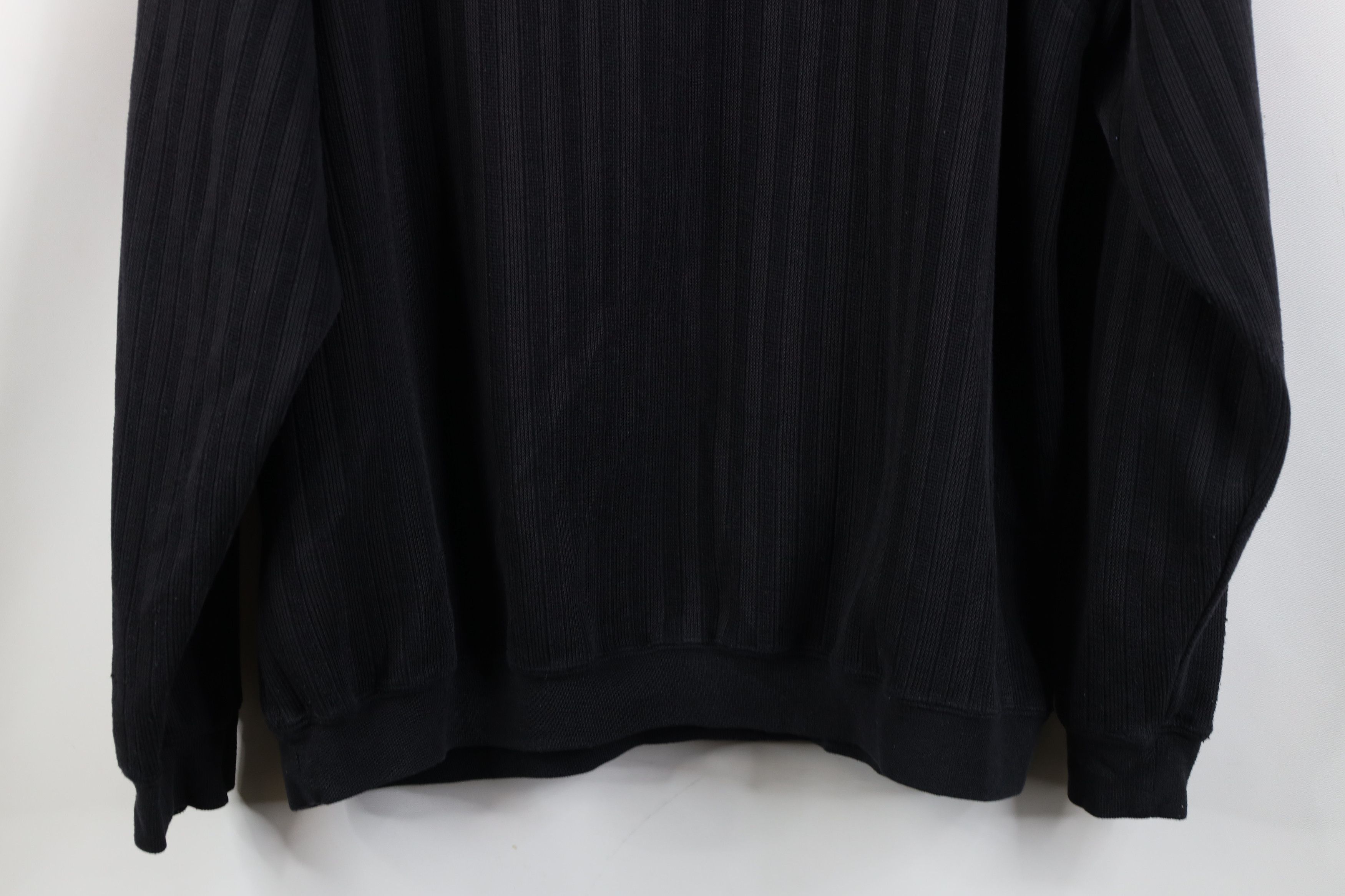 Vintage Vintage 90s Streetwear Ribbed Knit Pullover Polo Shirt Black Size US XL / EU 56 / 4 - 13 Thumbnail