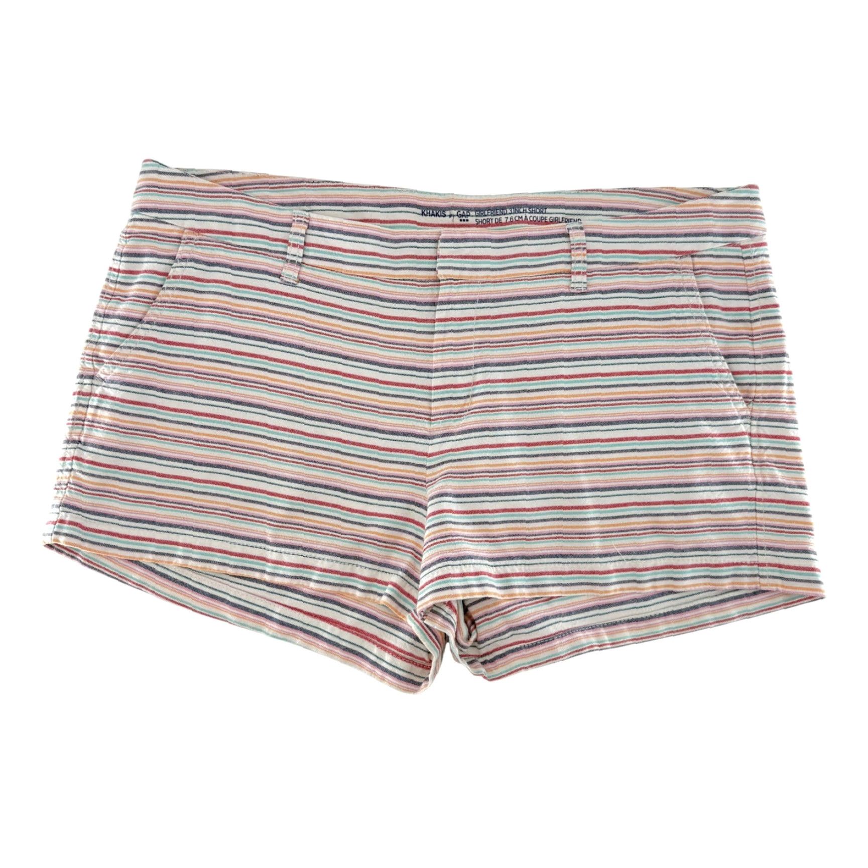 Gap GAP Girlfriend 3 Inch Striped Shorts Womens US 16 / 33 Multicolor Chino 100% Cotton Twill Beach Casual Summer Womens Size 38" / US 16 / IT 52 - 2 Thumbnail