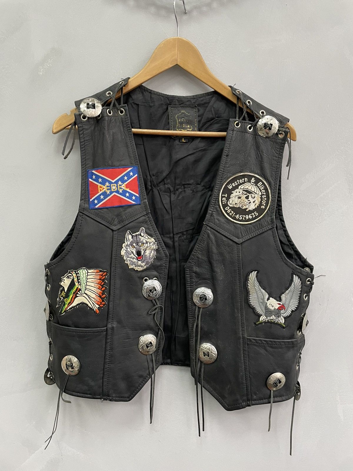 Vintage VINTAGE BIKER MOTO WESTERN Y2K LEATHER VEST JACKET Size US M / EU 48-50 / 2 - 1 Thumbnail