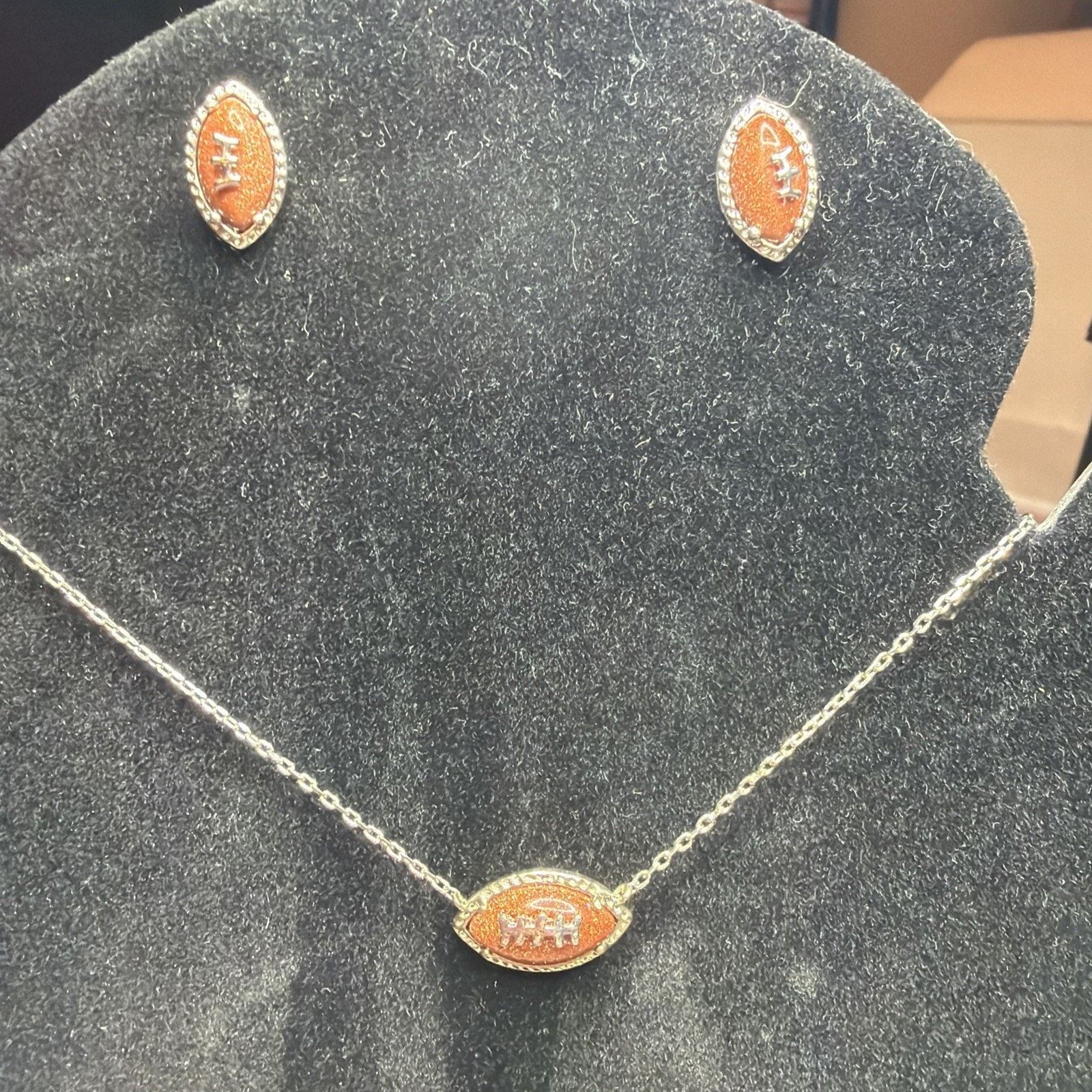 Kendra Scott Kendra Scott Football Set Silver Plated Necklace Earrings Size ONE SIZE - 2 Thumbnail