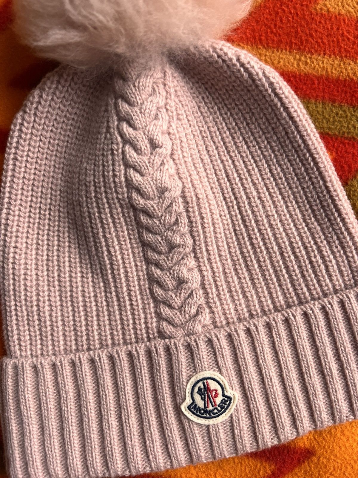 Moncler Moncler Berrett Tricot Mohair Pom Pom Beanie Pink braid wool Size ONE SIZE - 6 Thumbnail