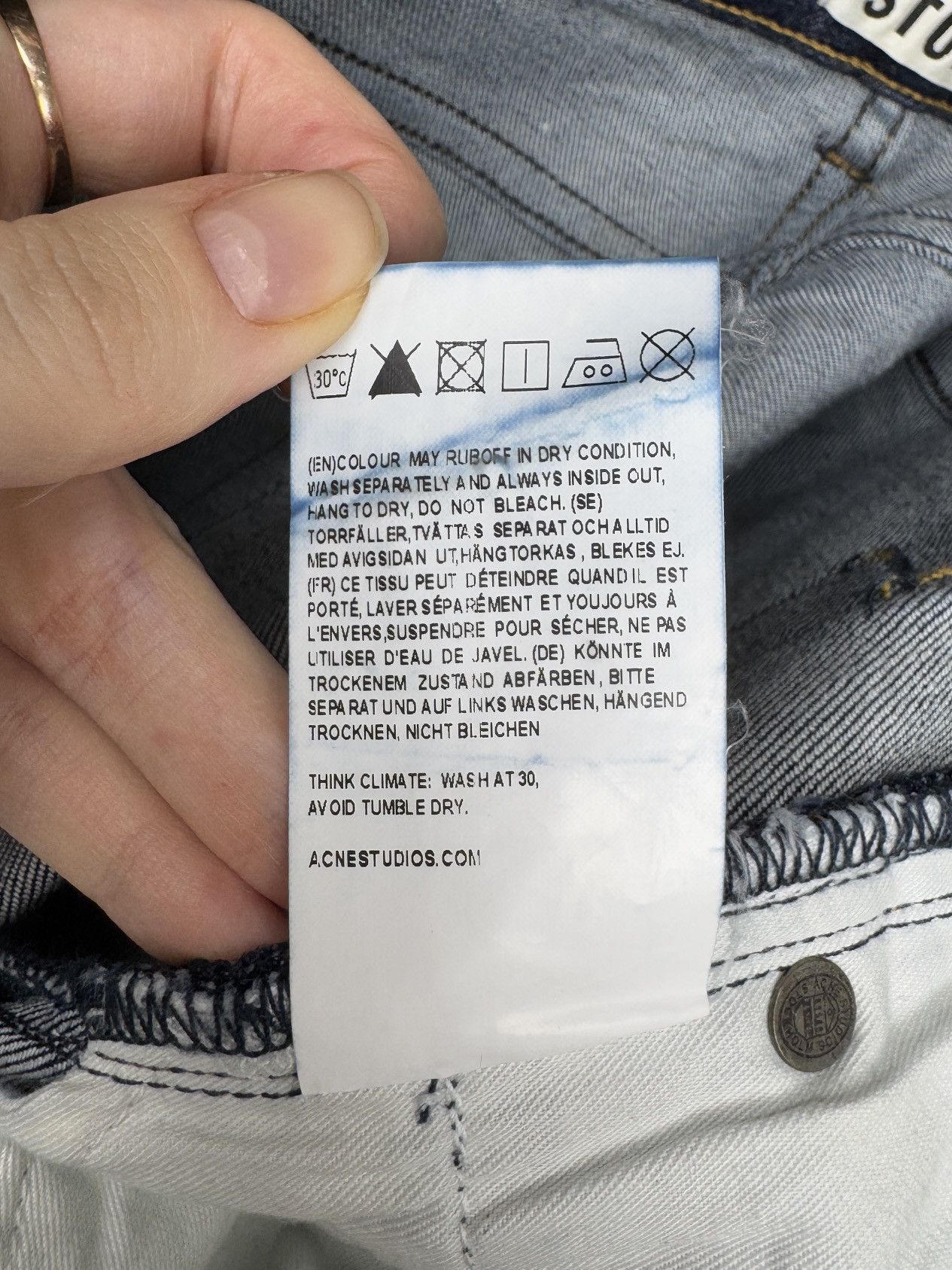 Acne Studios Acne Studios Ace Raw Skinny Fit Denim Jeans Blue Size US 29 - 13 Thumbnail