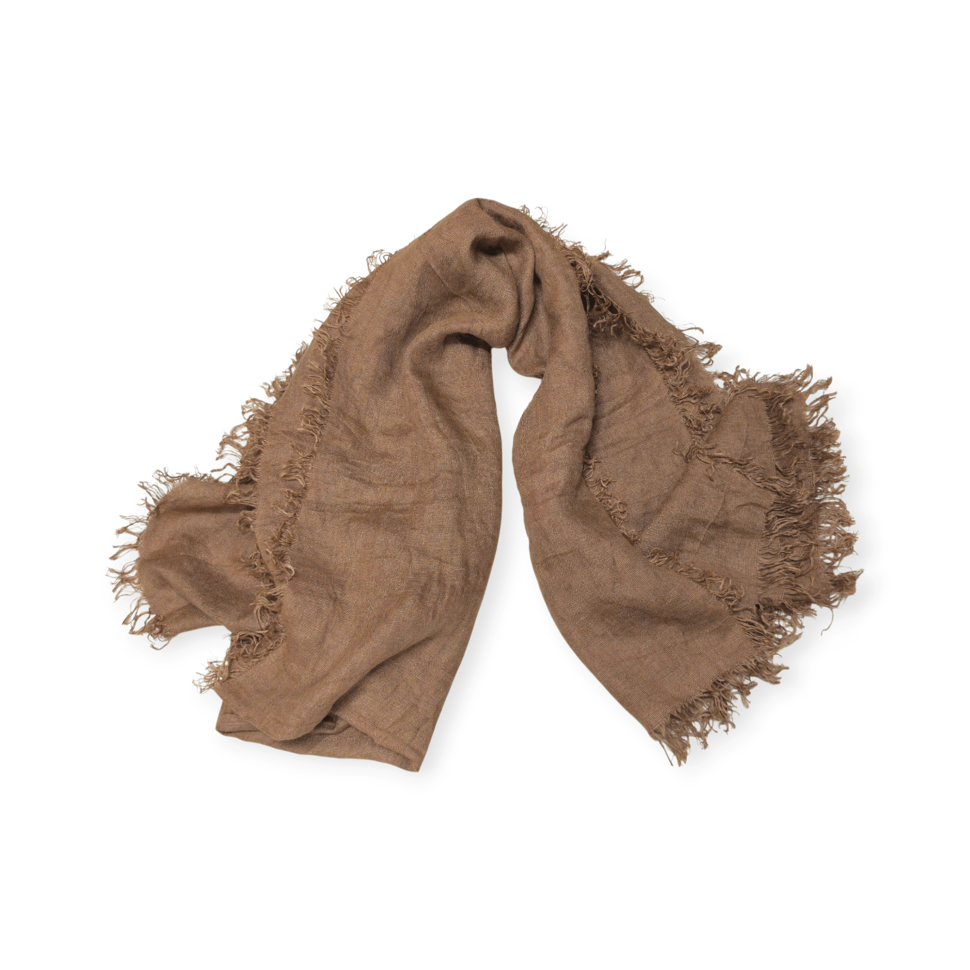Japanese Brand Asauce Meler Linen Stole Made in Japan Brown Desert Bohemian Size ONE SIZE - 4 Thumbnail