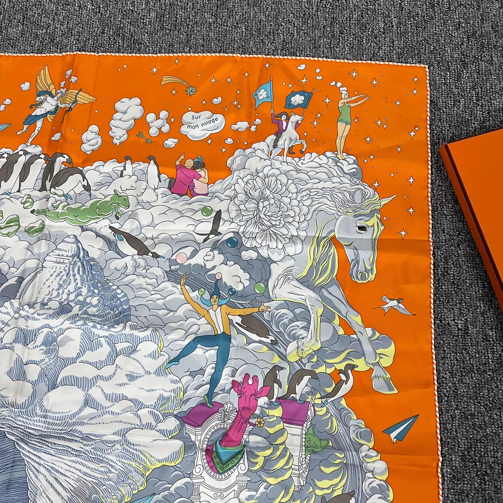 Hermes Hermes My Cloud World Square Scarf 90x90 98 New Box Size ONE SIZE - 3 Thumbnail