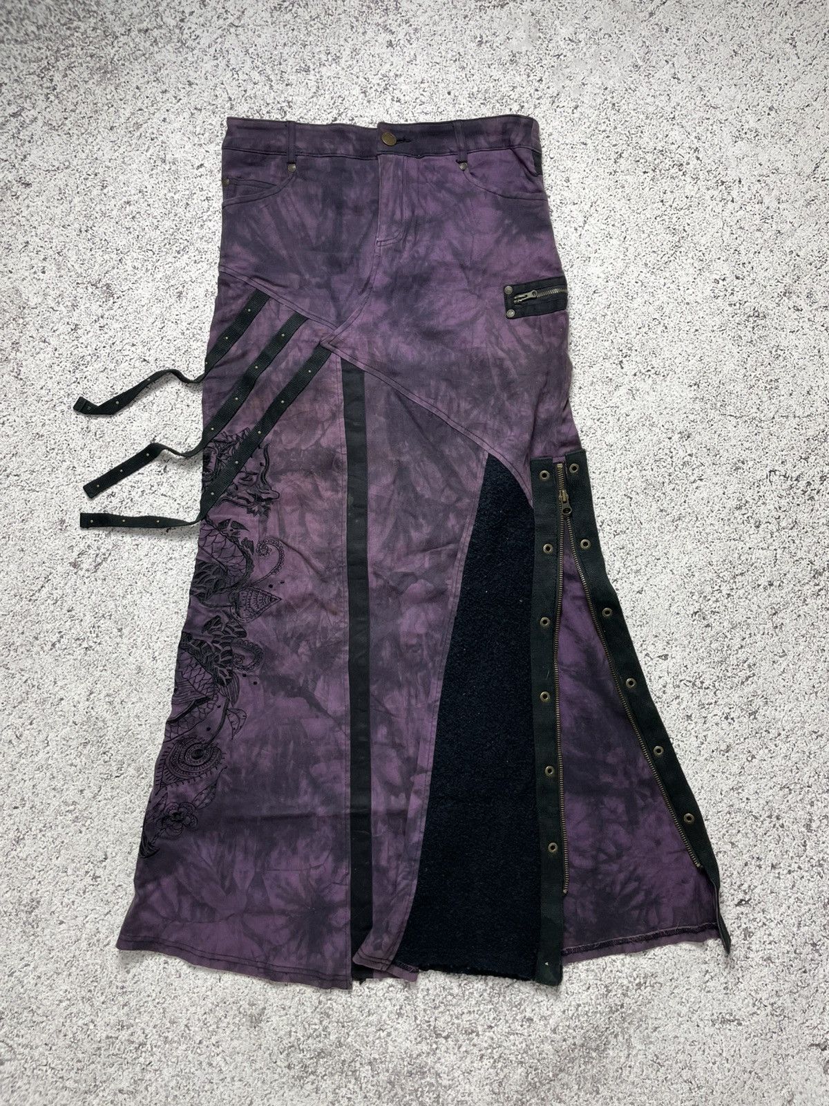 If Six Was Nine 2000s Ozz On - Gothic Vkei Japan Flare Maxi Skirt Size 27" / US 4 / IT 40 - 2 Thumbnail