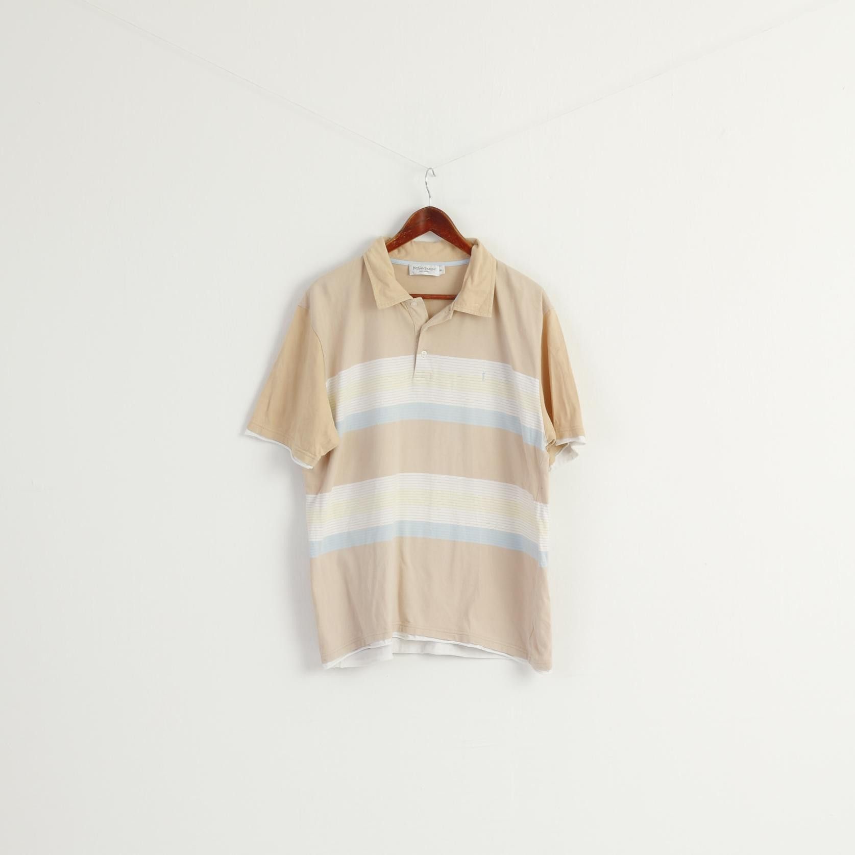 Vintage × Yves Saint Laurent Yves Saint Laurent Men XXL Polo Shirt Beige Cotton 2800 Size US XXL / EU 58 / 5 - 1 Thumbnail