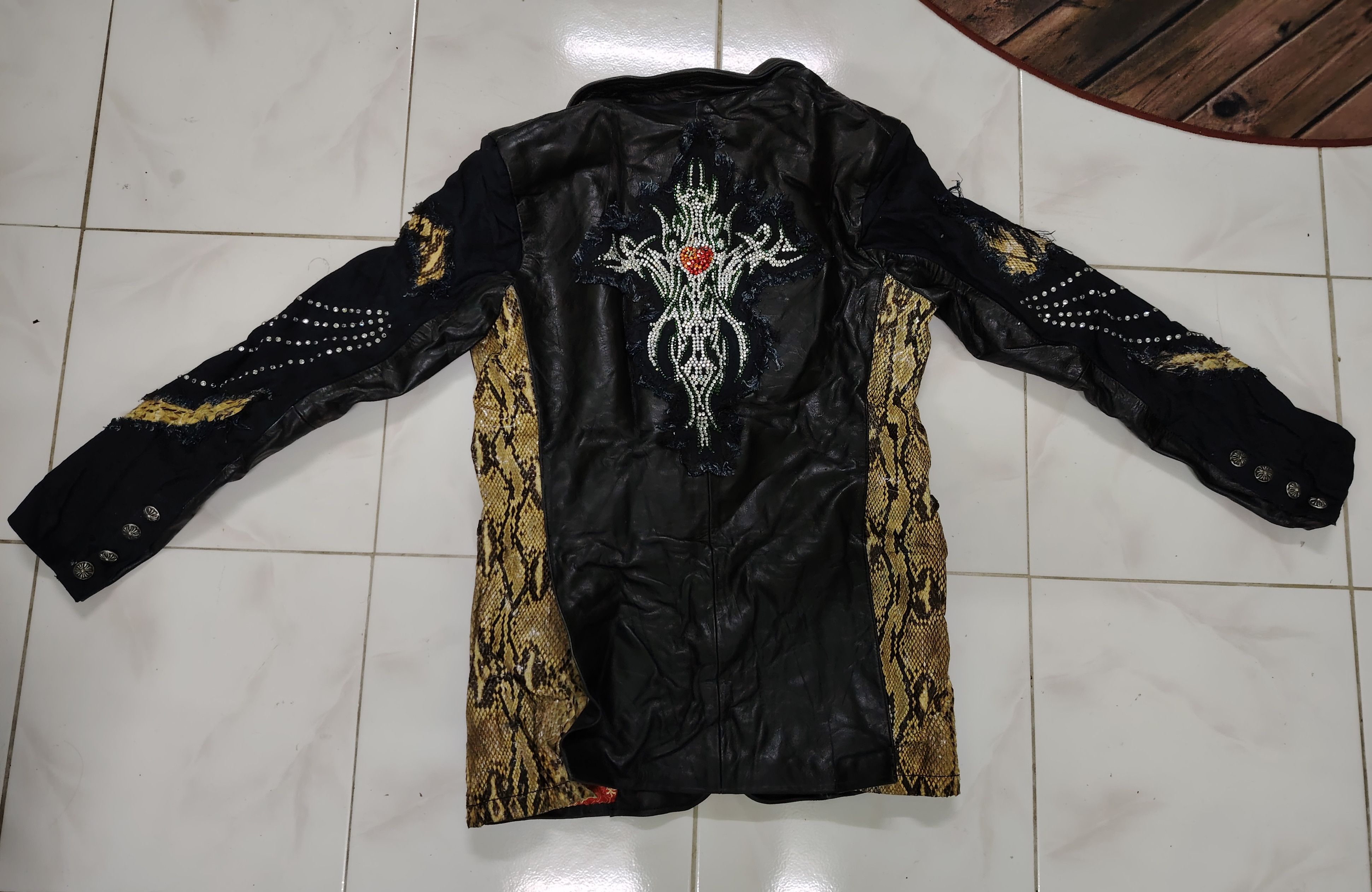 Japanese Brand Handmade Phyton Leather Jacket by EijiKyoto like ChromeHeart Size US M / EU 48-50 / 2 - 8 Thumbnail