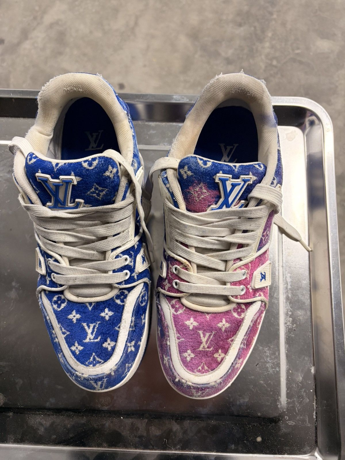 Louis Vuitton Louis Vuitton Trainer Sneakers Blue-Pink Monogram Size 9.5 Size US 9.5 / EU 42-43 - 10 Thumbnail