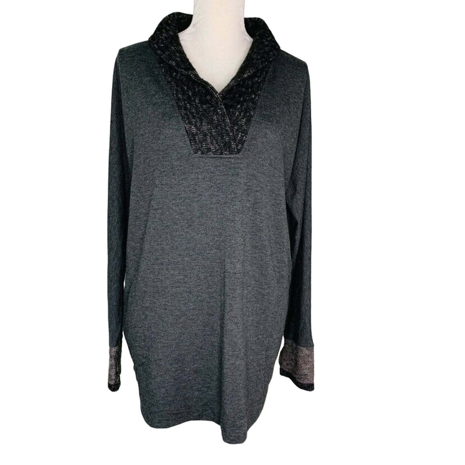 Other Soft Surroundings Gray Tunic Top M Gray LS Soft Pockets Size M / US 6-8 / IT 42-44 - 9 Thumbnail