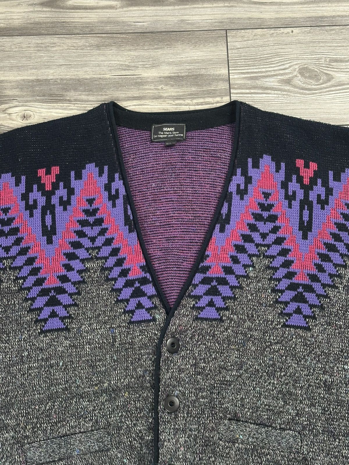 Sears Vintage Sears Patterned Cardigan Sweater Size US XL / EU 56 / 4 - 3 Thumbnail