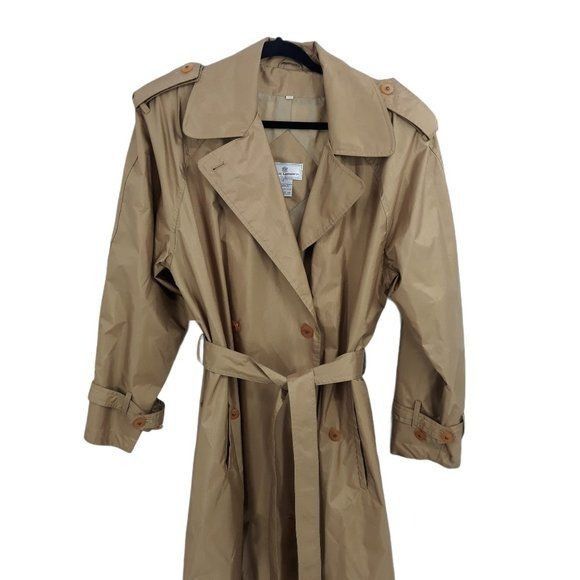 Vintage Vtg 80s Trench Coat Sz 12 Gold Longline Belted Waist Sailor Size XL / US 12-14 / IT 48-50 - 5 Thumbnail