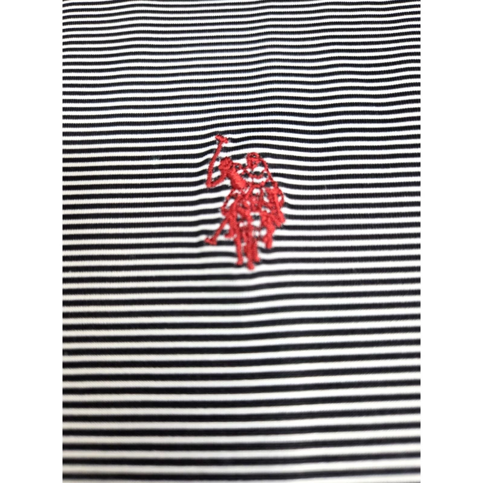 U.S. Polo Assn. NWT US Polo ASSN Mens Polo Feel Dry Shirt Black/White Striped Size XL Size US XL / EU 56 / 4 - 4 Thumbnail