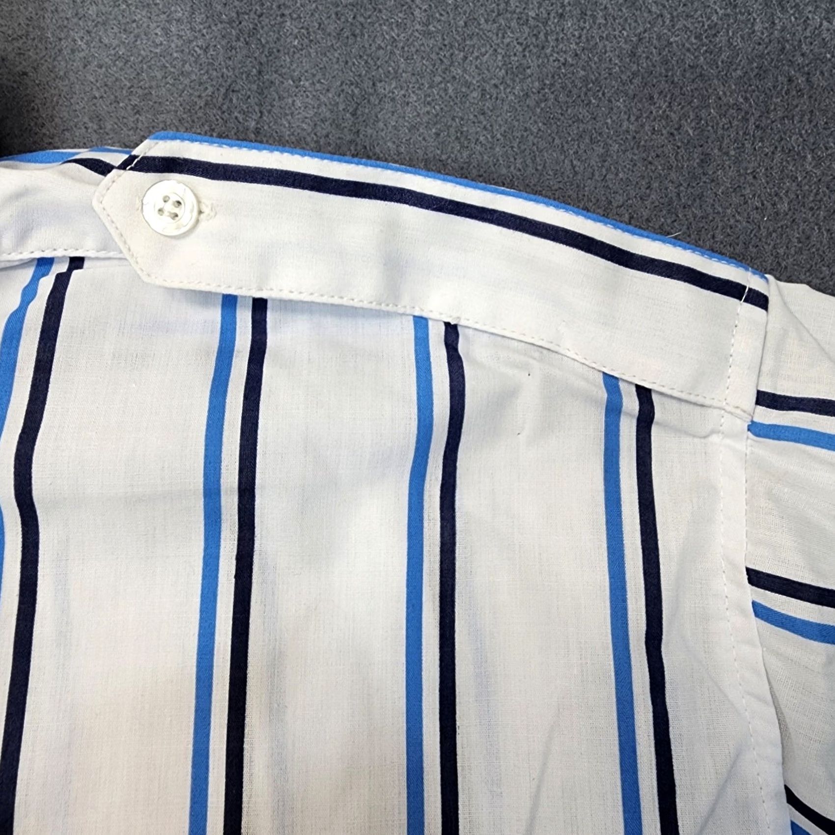 Blair VINTAGE Blair Mens Shirt 2XL Blue Stripe Button Up Shoulder Strap Pockets 18.5 Size US XXL / EU 58 / 5 - 6 Thumbnail