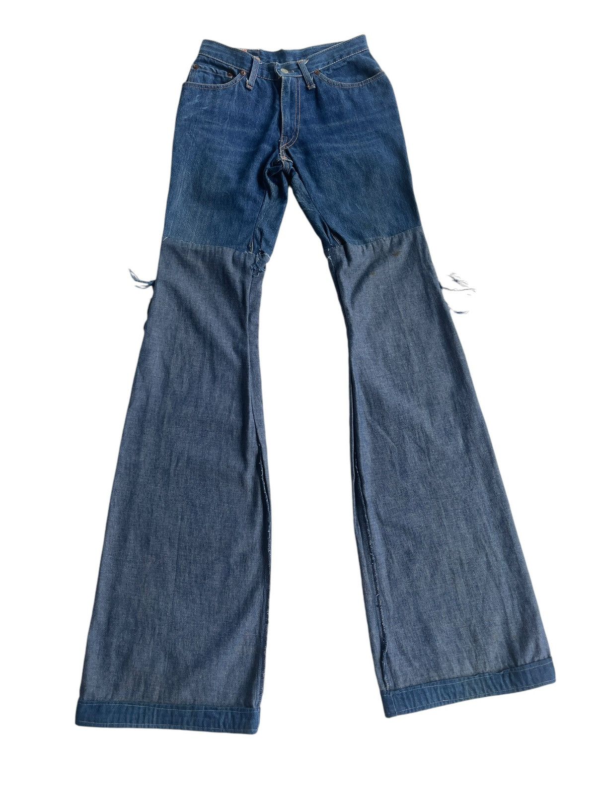 If Six Was Nine PICK‼️ Vintage Blue Born USA Remake Patchwork Flare Jeans Size 24" / US 00 / IT 34 - 9 Thumbnail