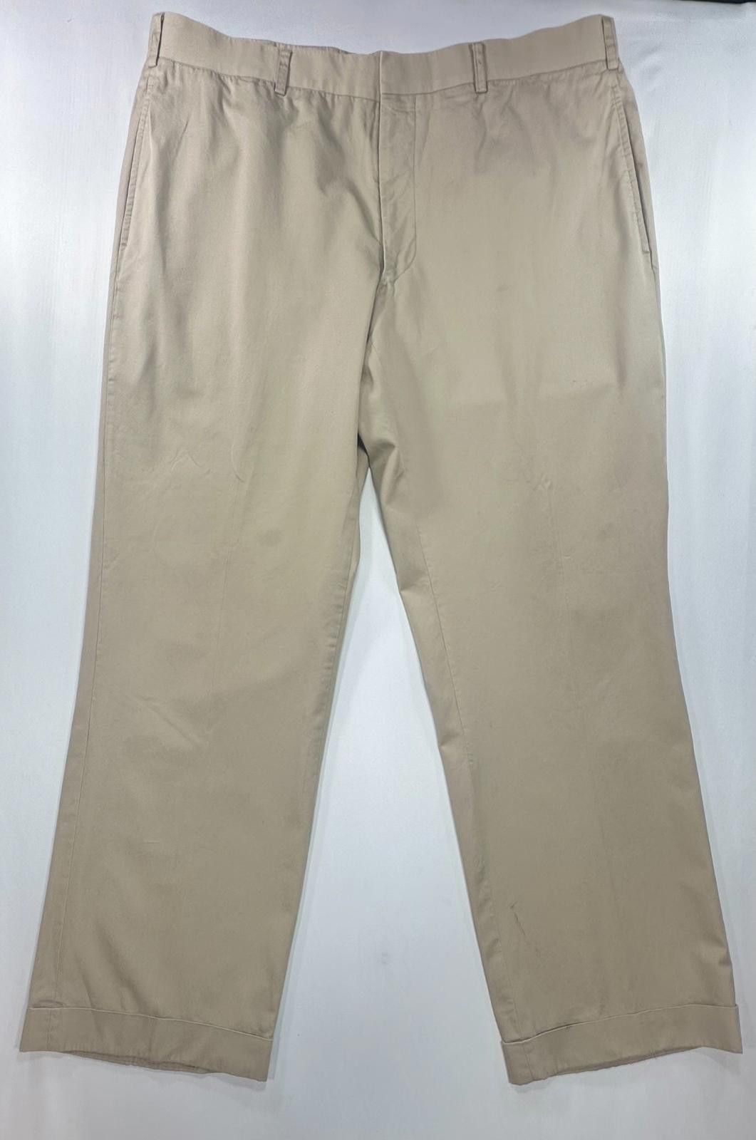 The Unbranded Brand Unbranded Flat Front Straight Leg Chinos Brown Mens 36/30 Size US 36 / EU 52 - 1 Thumbnail