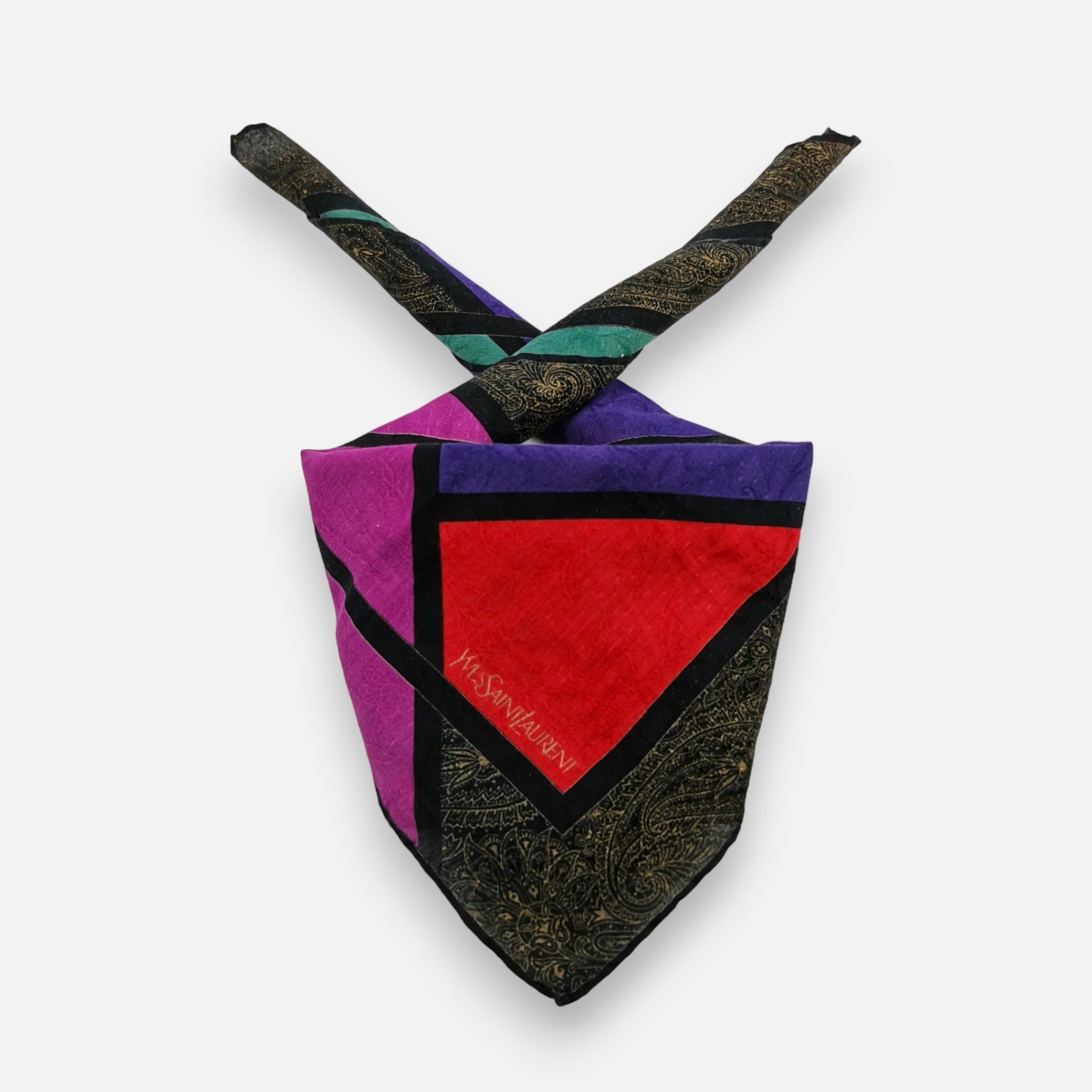 Japanese Brand Vintage Yves Saint Laurent Handkerchief Pocketsquare Bandana Size ONE SIZE - 1 Thumbnail
