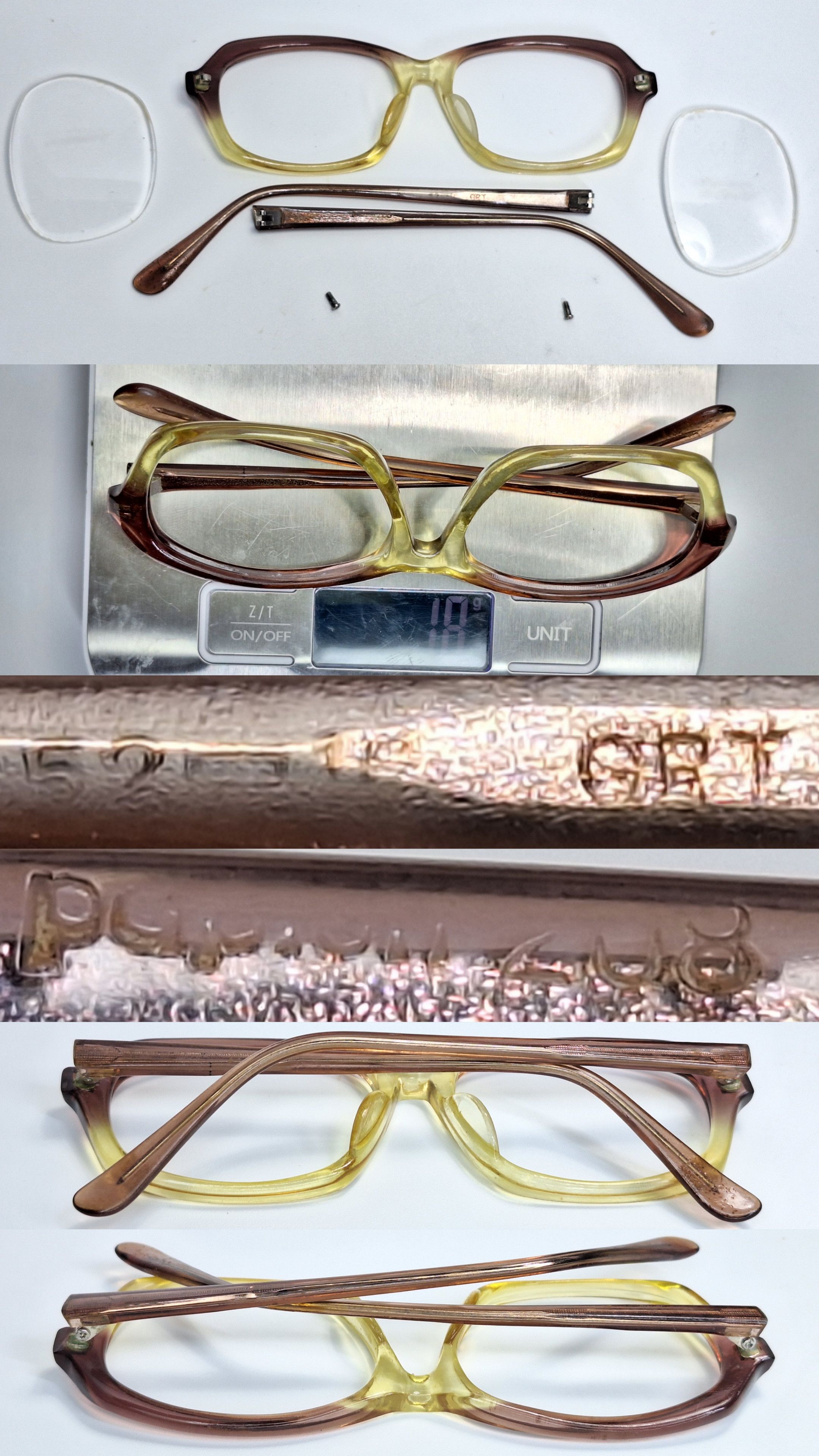 Other Papion 208 Brown Yellow Two-Tone Acetate Eyeglass Frame Size ONE SIZE - 9 Thumbnail