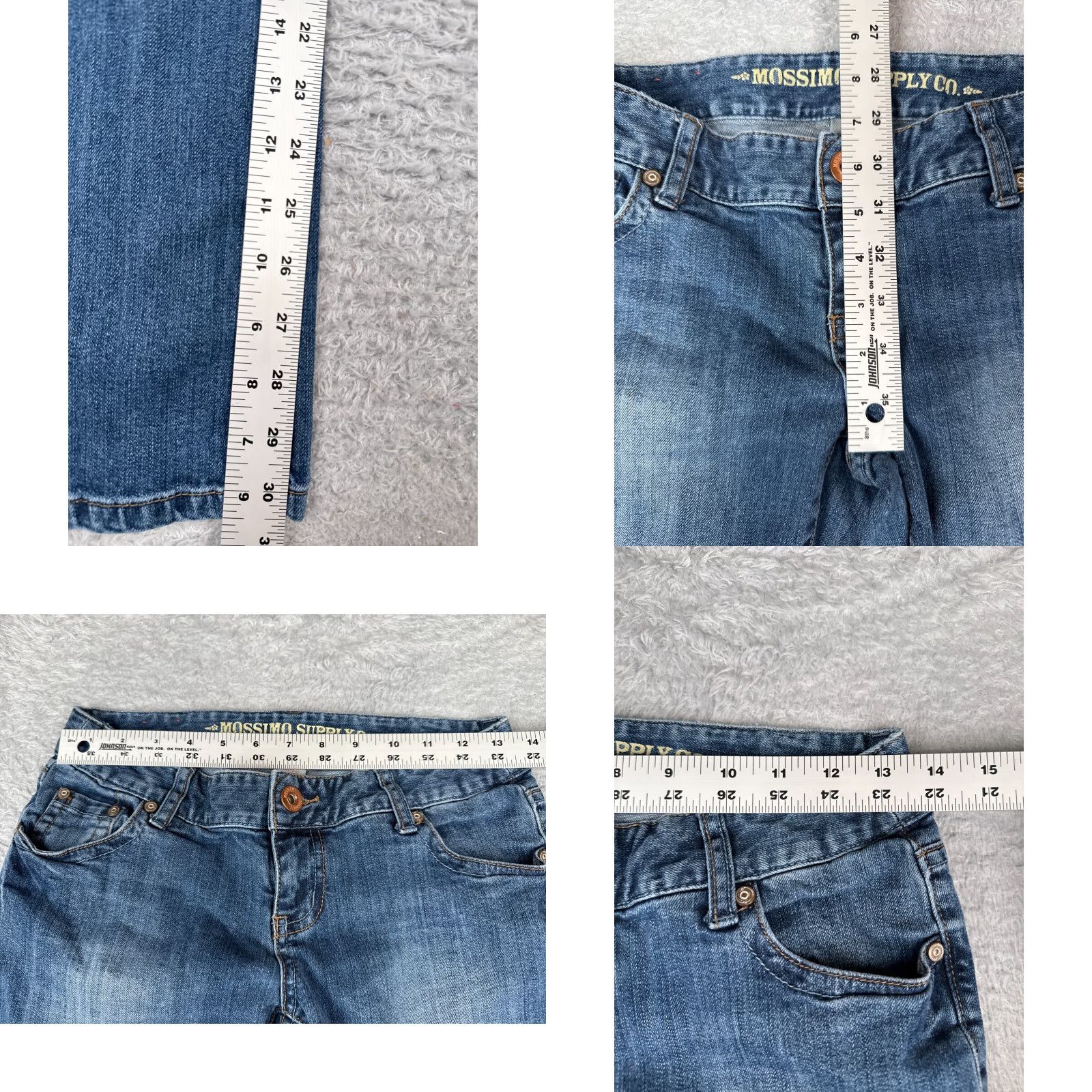 Mossimo Mossimo Jeans Juniors 5 Blue Denim Flared Distressed Cotton Blend 27x31 Size 27" / US 4 / IT 40 - 8 Thumbnail